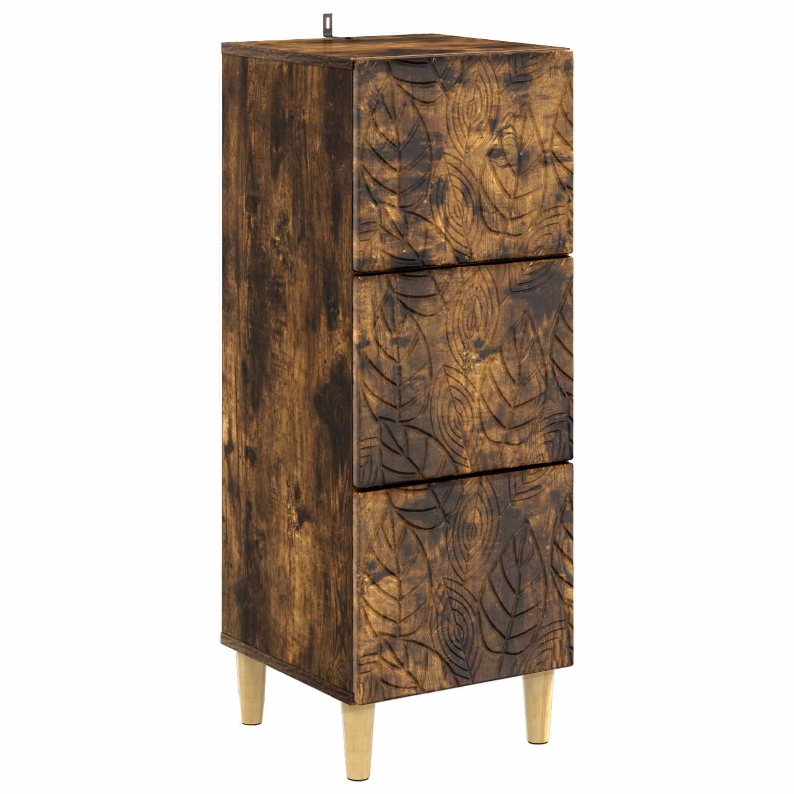 vidaXL Schubladenschrank Geräucherte Eiche 33 x 34,5 x 90 cm