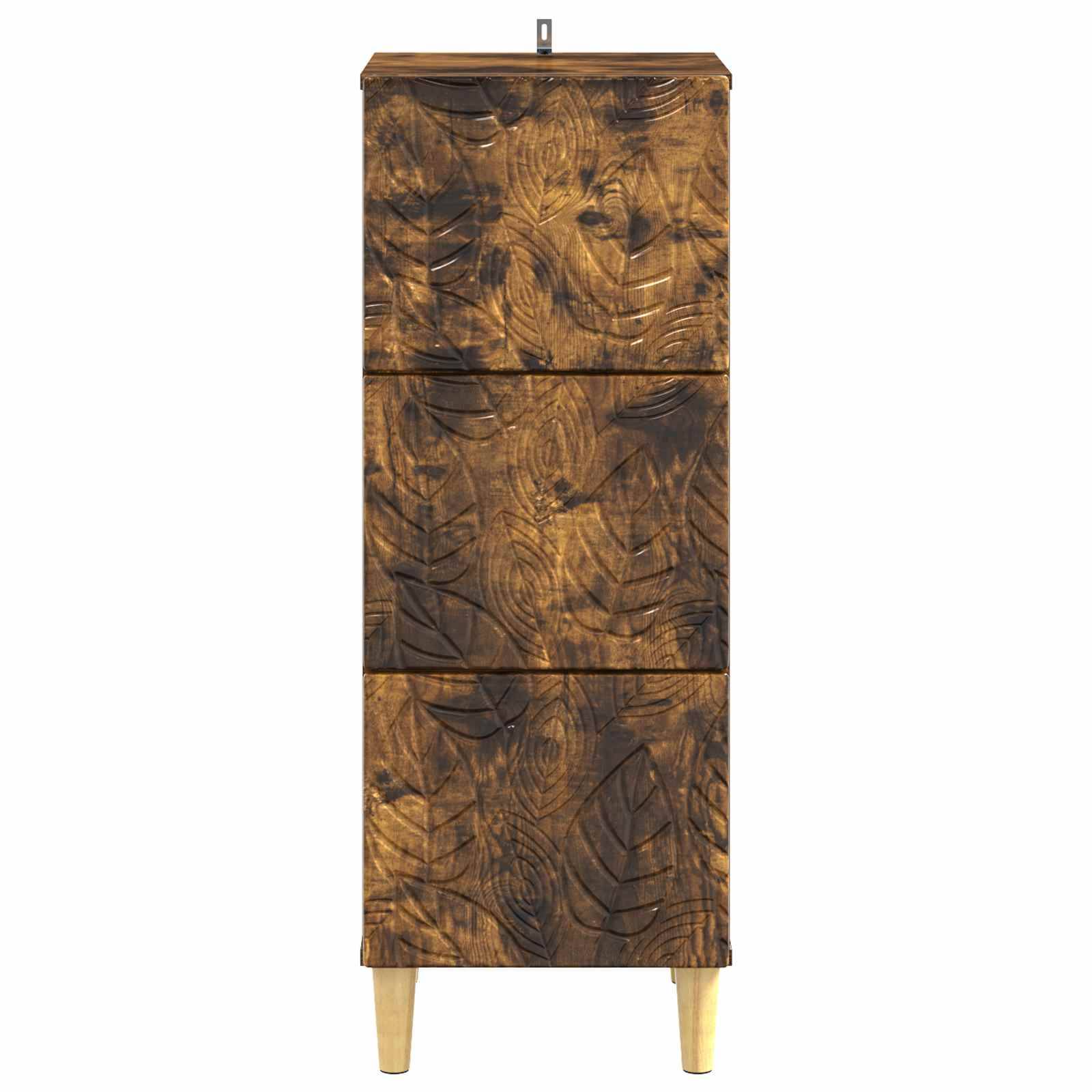 vidaXL Schubladenschrank Geräucherte Eiche 33 x 34,5 x 90 cm