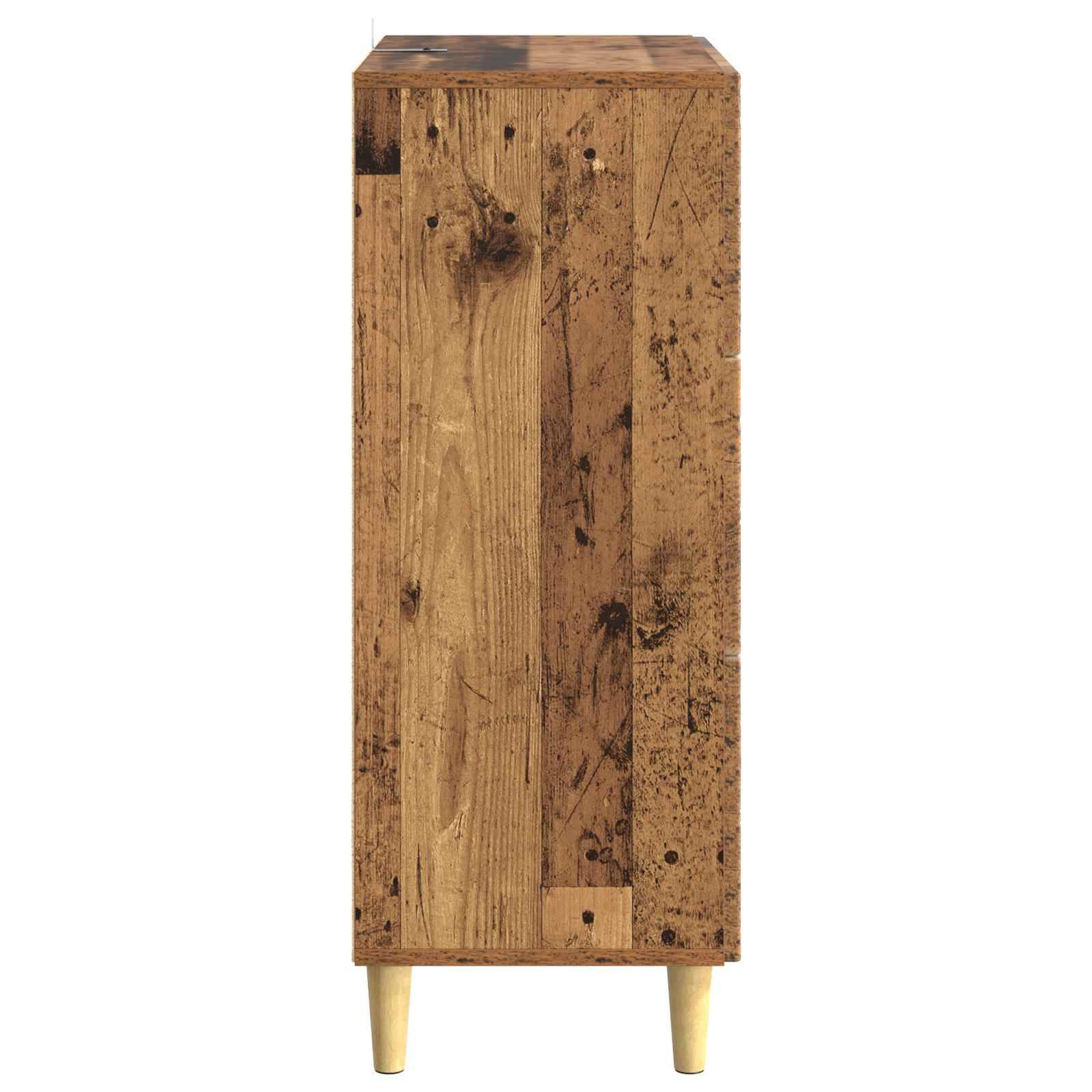 vidaXL Schubladenschrank Altholz 33 x 34,5 x 90 cm Holzwerkstoff