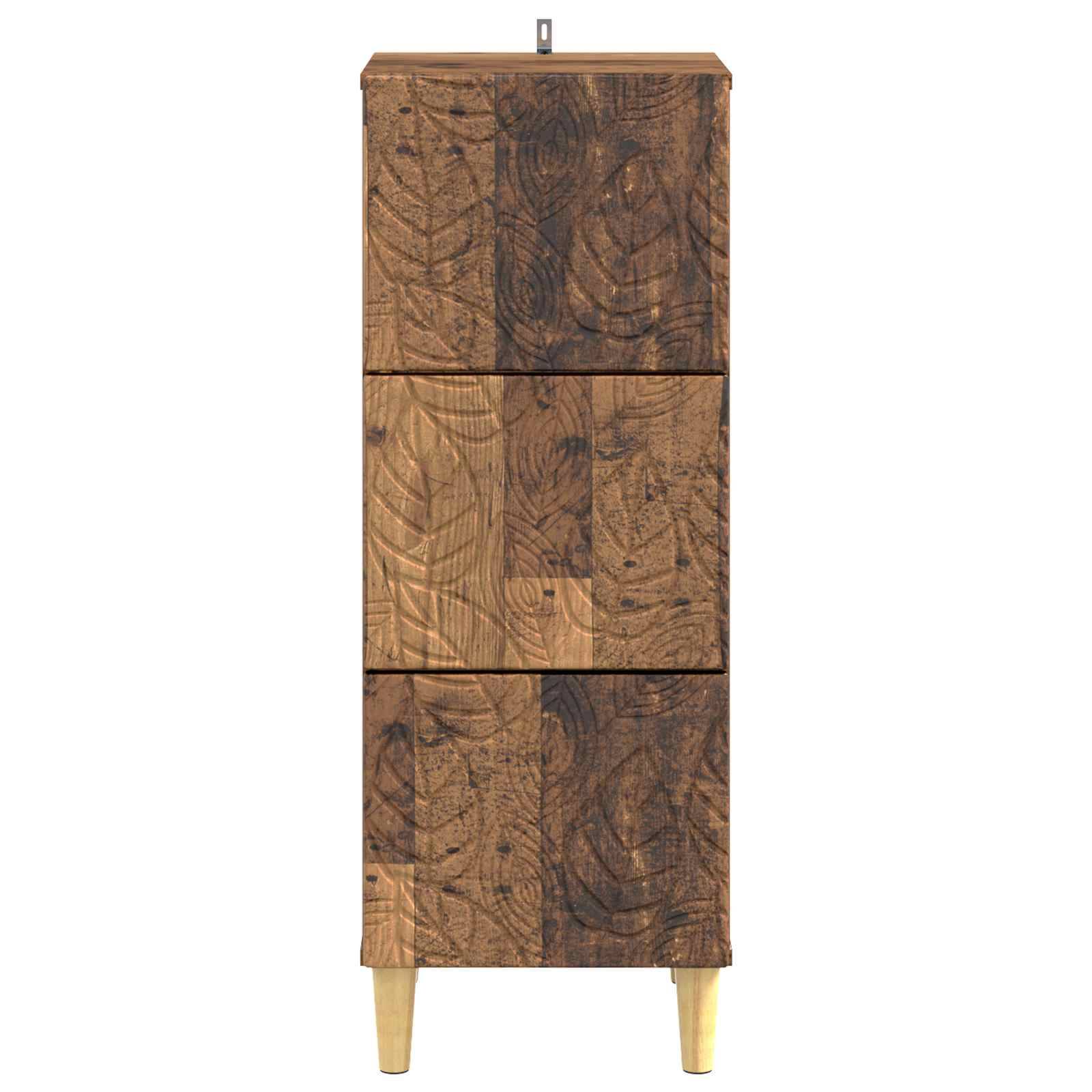 vidaXL Schubladenschrank Altholz 33 x 34,5 x 90 cm Holzwerkstoff