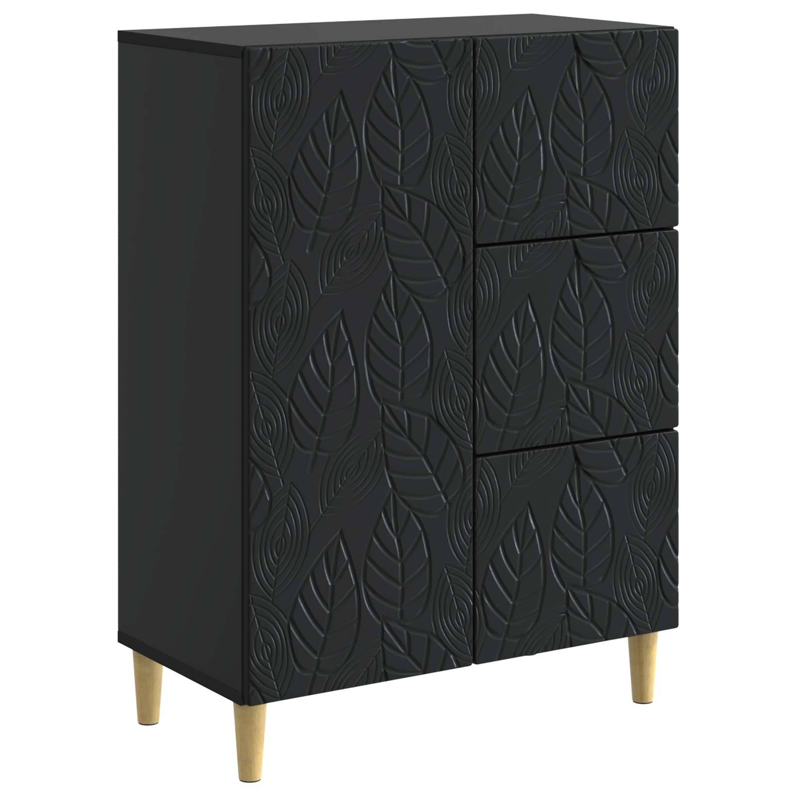 vidaXL Sideboard Schwarz 66 x 34,5 x 90 cm Holzwerkstoff