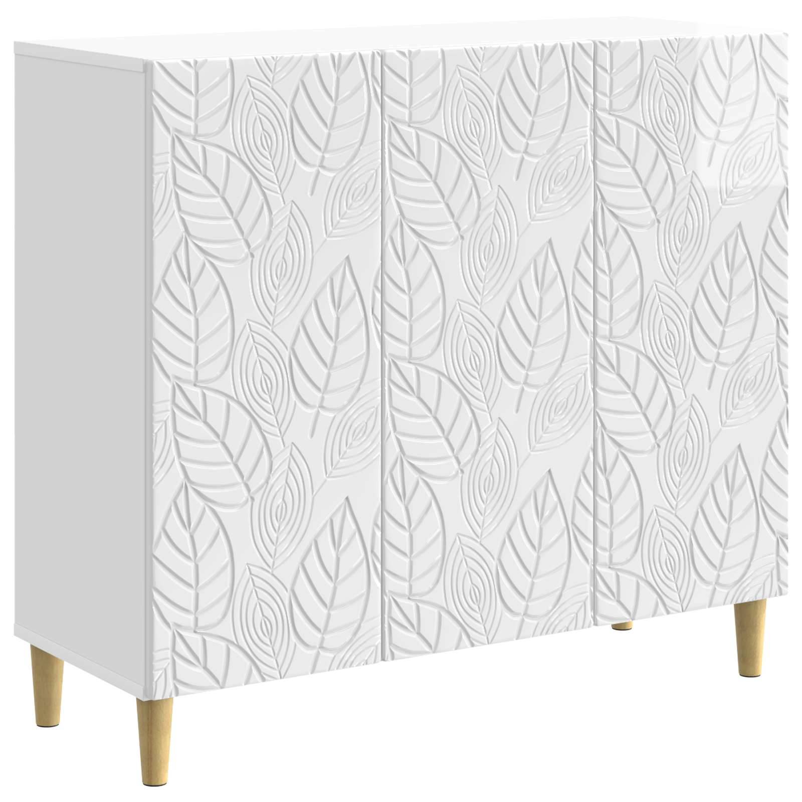vidaXL Sideboard Hochglanz Weiß 89 x 34,5 x 80 cm Holzwerkstoff