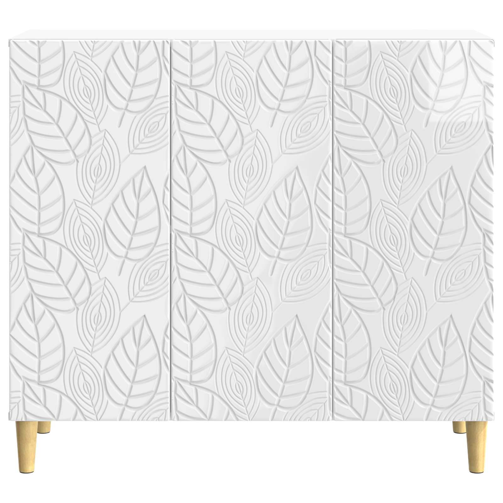 vidaXL Sideboard Hochglanz Weiß 89 x 34,5 x 80 cm Holzwerkstoff