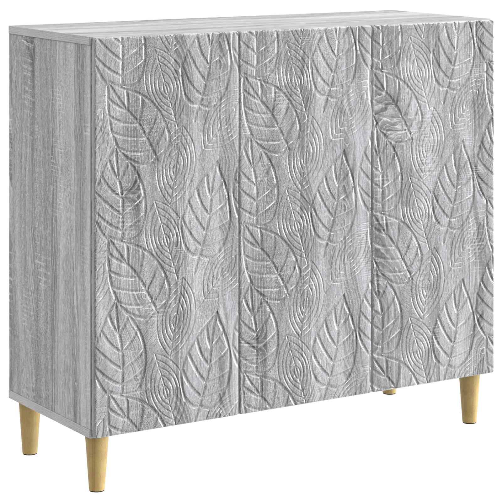 vidaXL Sideboard Grau Sonoma 89 x 34,5 x 80 cm Holzwerkstoff