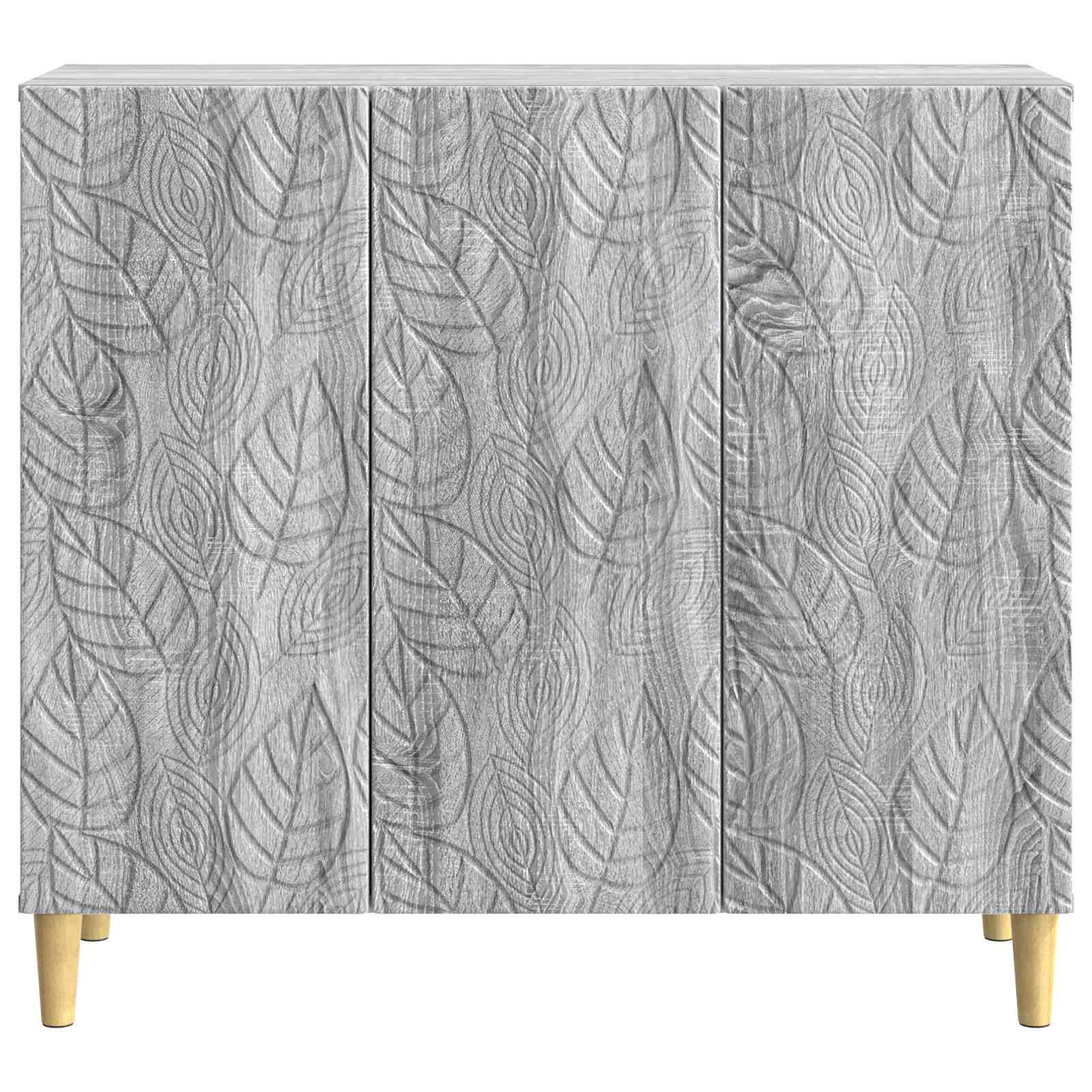 vidaXL Sideboard Grau Sonoma 89 x 34,5 x 80 cm Holzwerkstoff