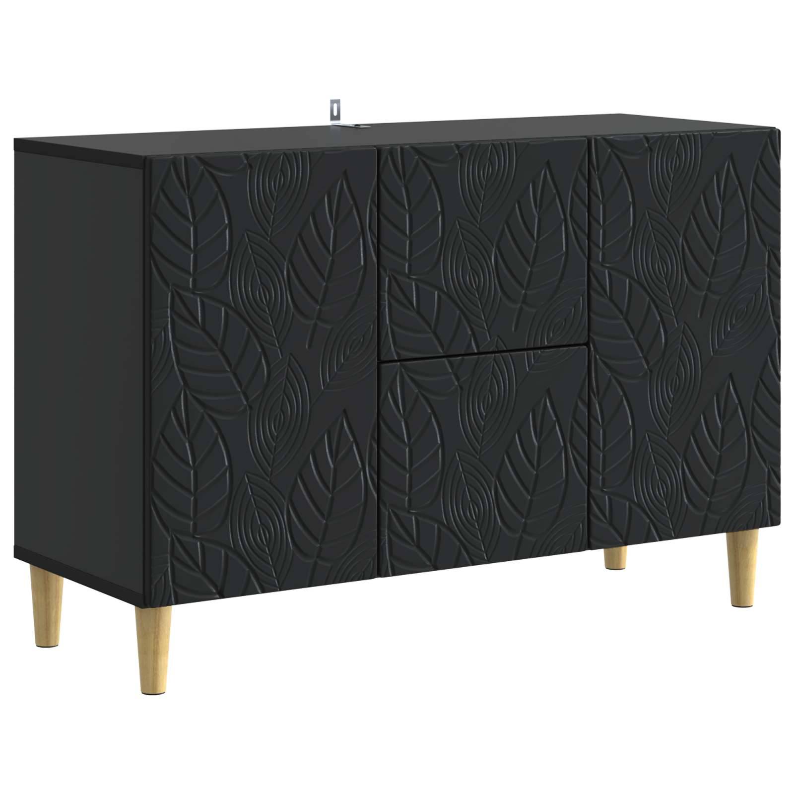 vidaXL Sideboard Schwarz 89 x 34,5 x 60 cm Holzwerkstoff