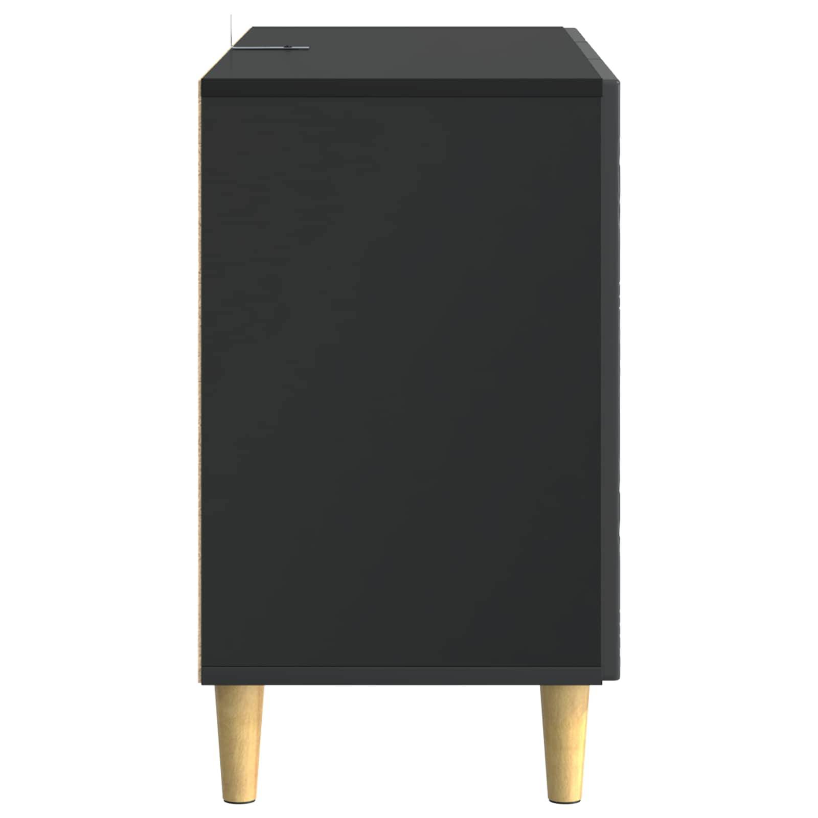 vidaXL Sideboard Schwarz 89 x 34,5 x 60 cm Holzwerkstoff