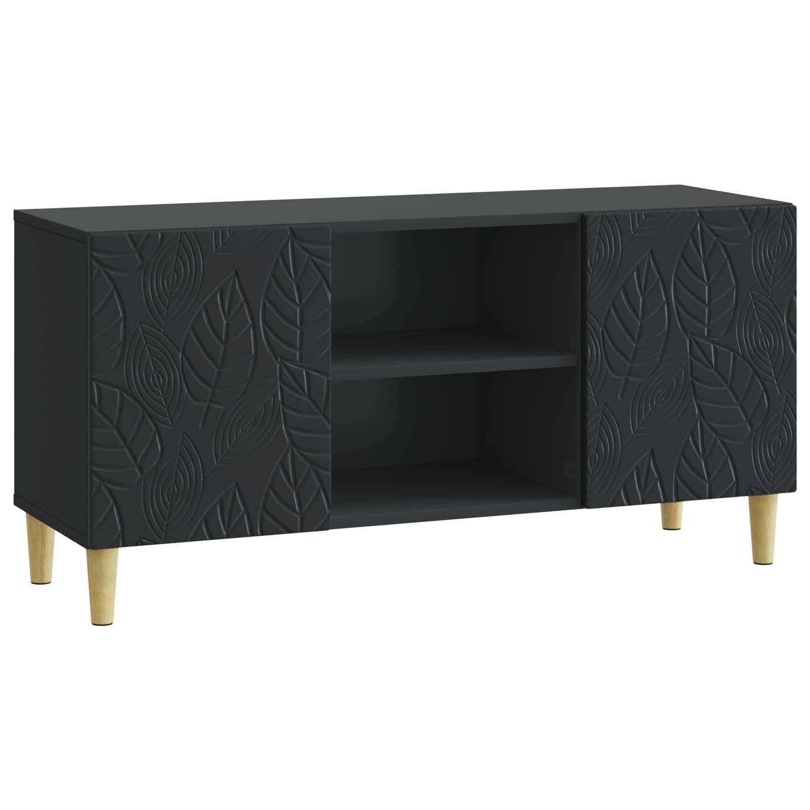vidaXL TV-Schränk 102 x 34,5 x 50 cm Schwarz Holzwerkstoff