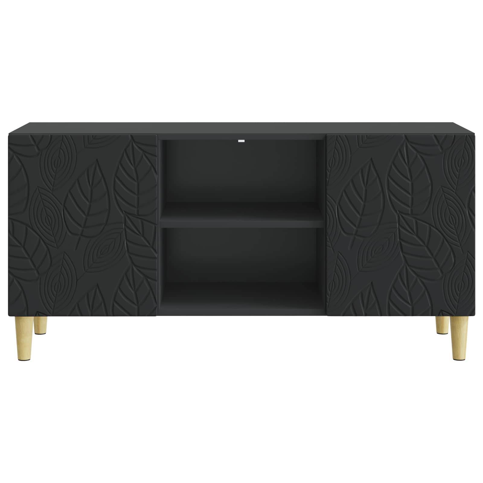 vidaXL TV-Schränk 102 x 34,5 x 50 cm Schwarz Holzwerkstoff