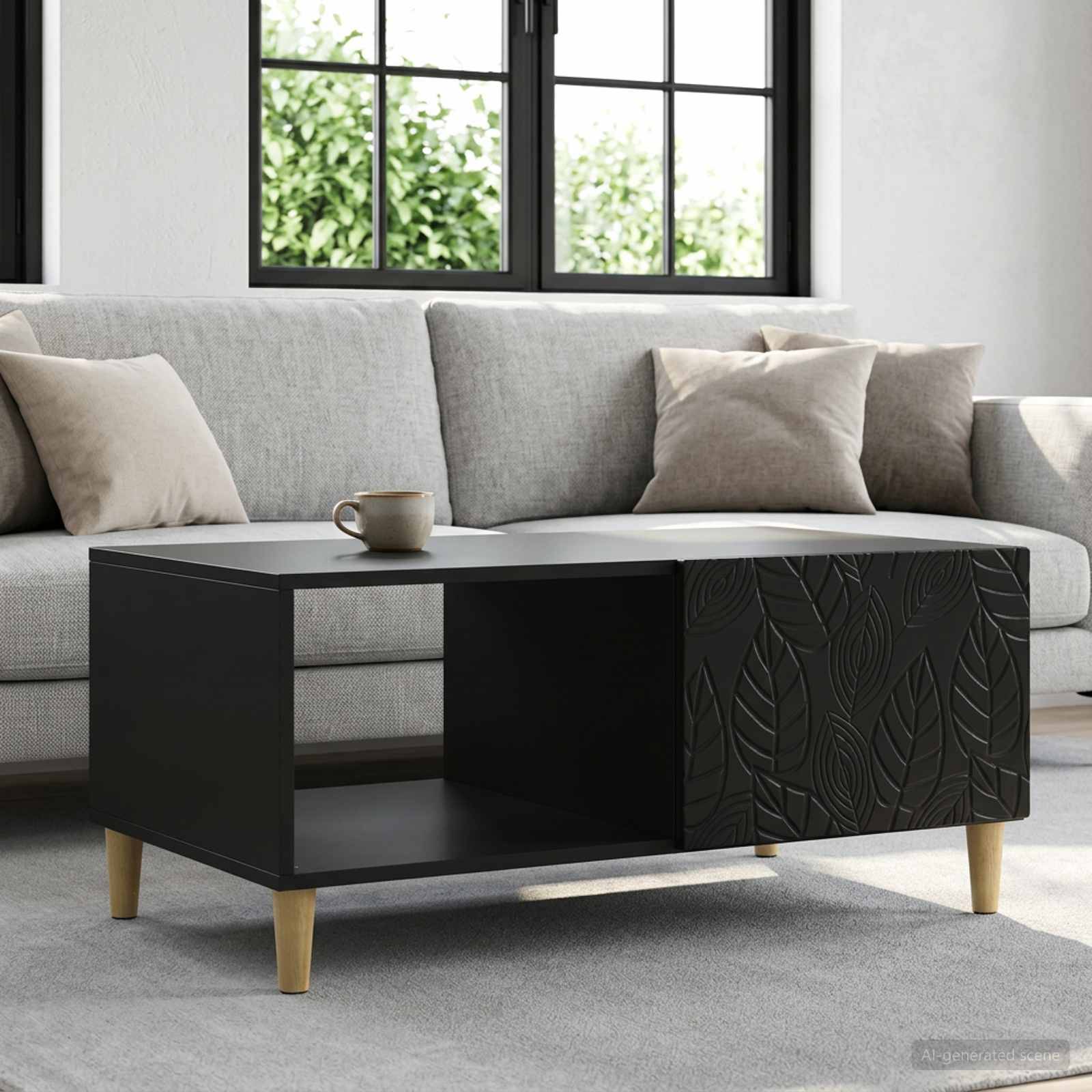 vidaXL Couchtisch Schwarz 90 x 50 x 40 cm Holzwerkstoff
