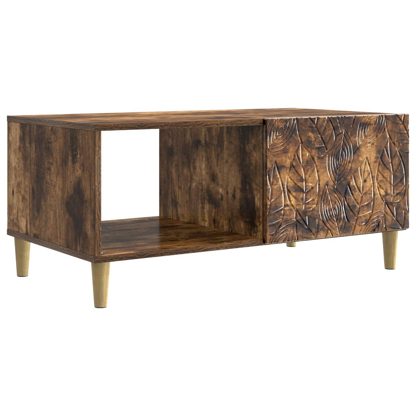 vidaXL Couchtisch Geräucherte Eiche 90 x 50 x 40 cm Holzwerkstoff