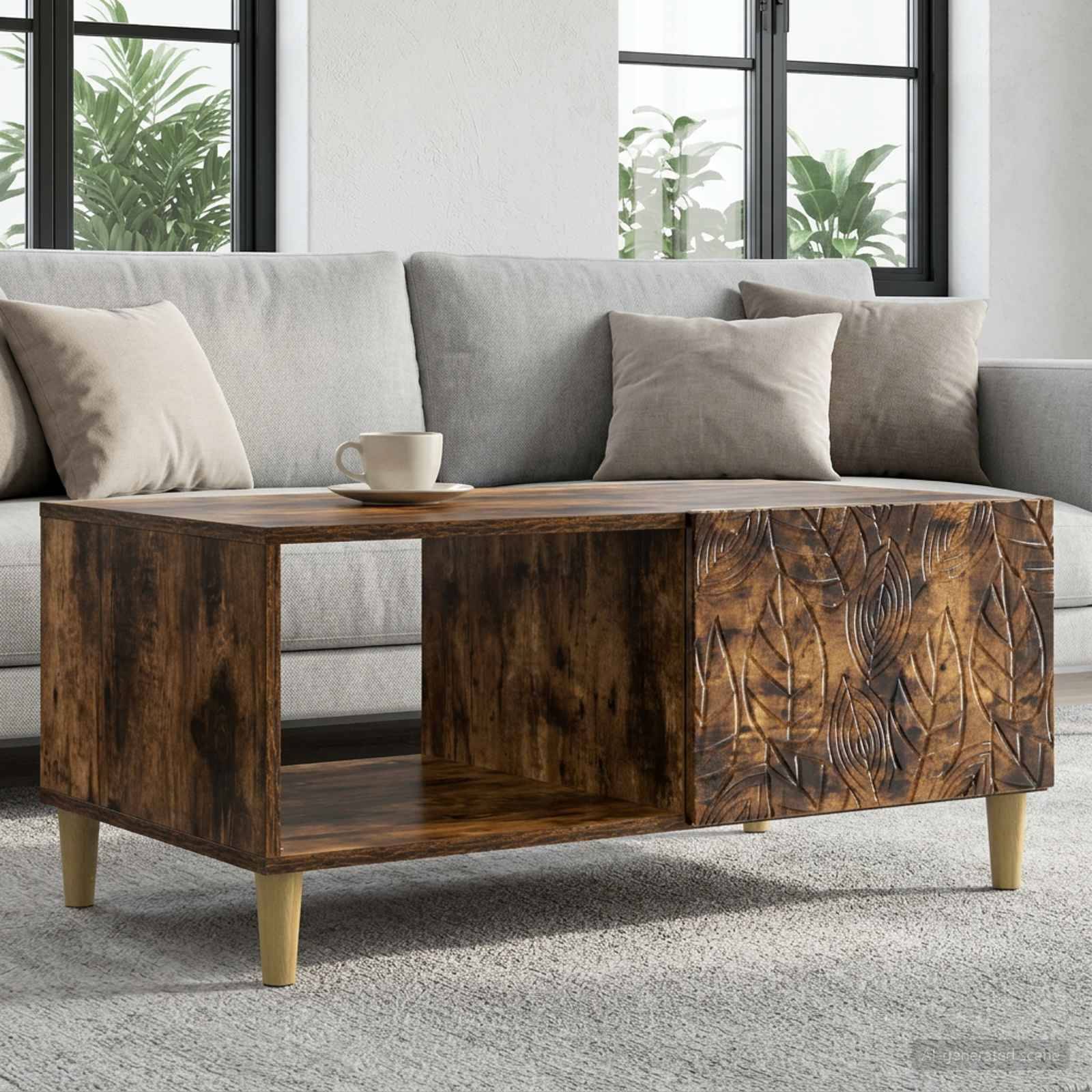 vidaXL Couchtisch Geräucherte Eiche 90 x 50 x 40 cm Holzwerkstoff