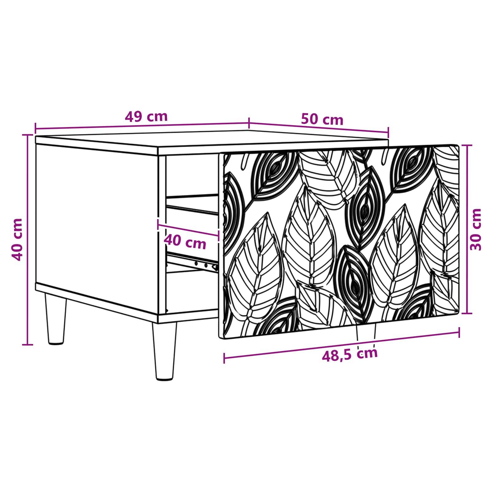 vidaXL Couchtisch Grau Sonoma 50 x 49 x 40 cm Holzwerkstoff