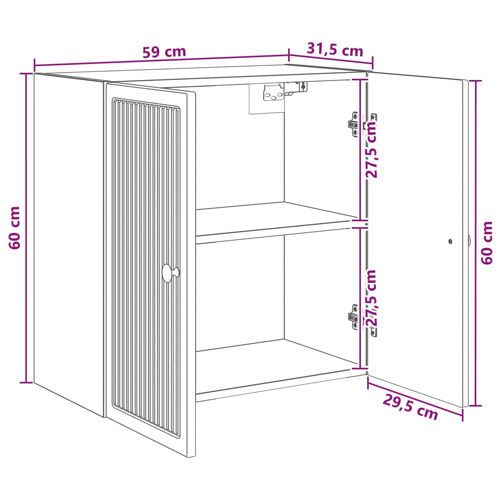 vidaXL Wandschrank Weiß 59 x 31 x 60 cm Holzwerkstoff