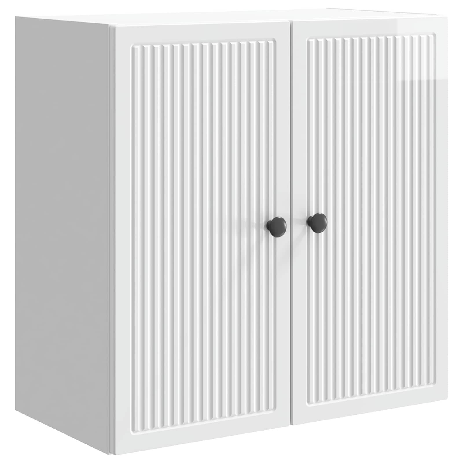 vidaXL Wandschrank Hochglanz Weiß 59 x 31 x 60 cm Holzwerkstoff