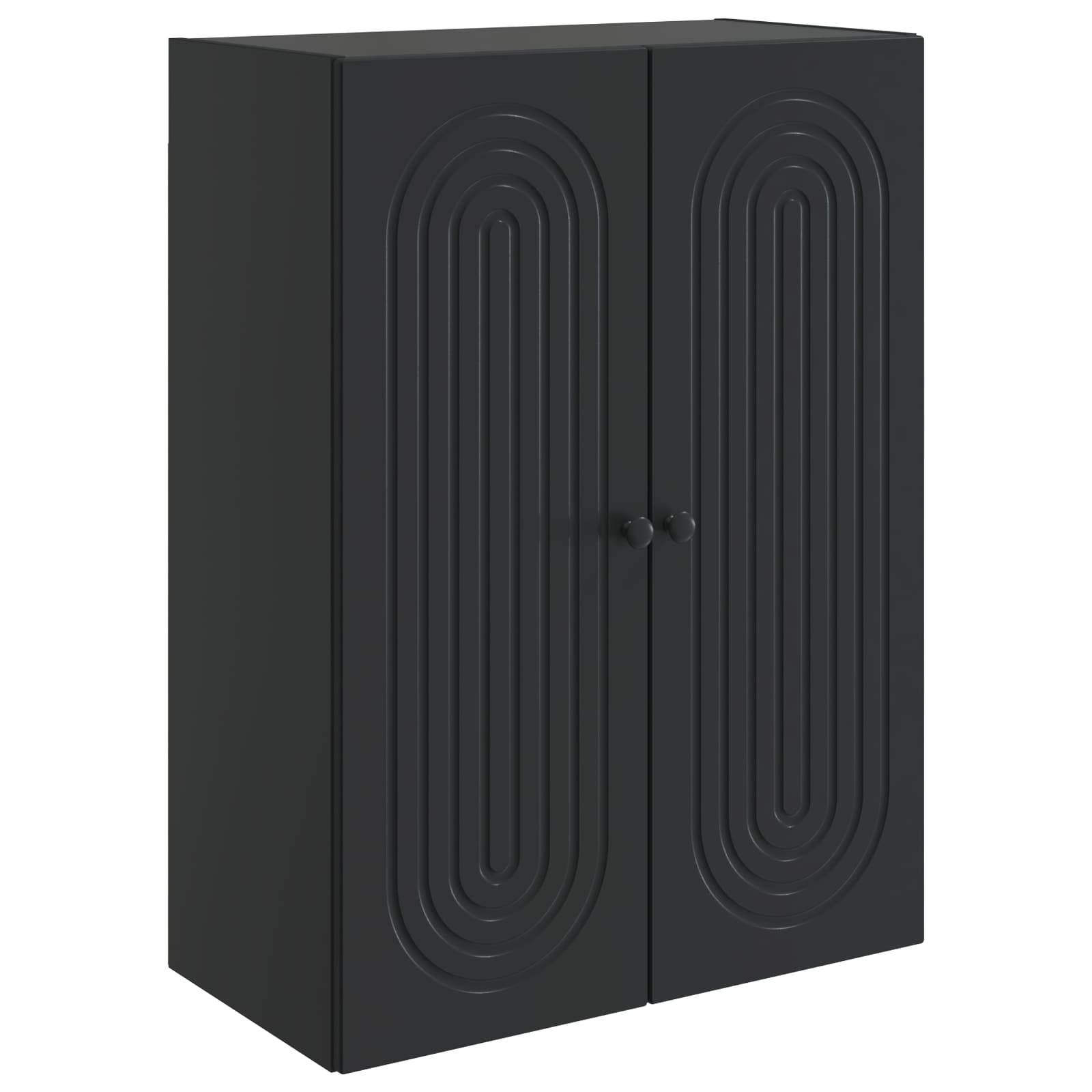 vidaXL Wandschrank Schwarz 66 x 34,5 x 90 cm Holzwerkstoff