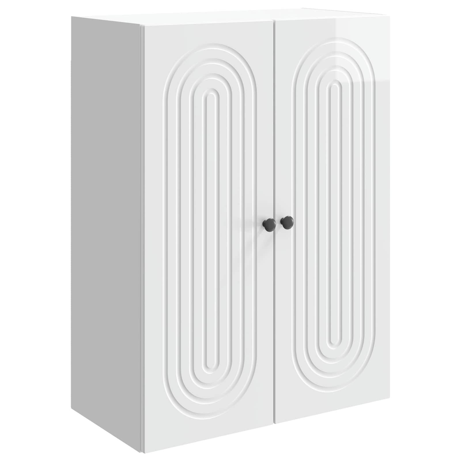 vidaXL Wandschrank Hochglanz Weiß 66 x 34,5 x 90 cm Holzwerkstoff