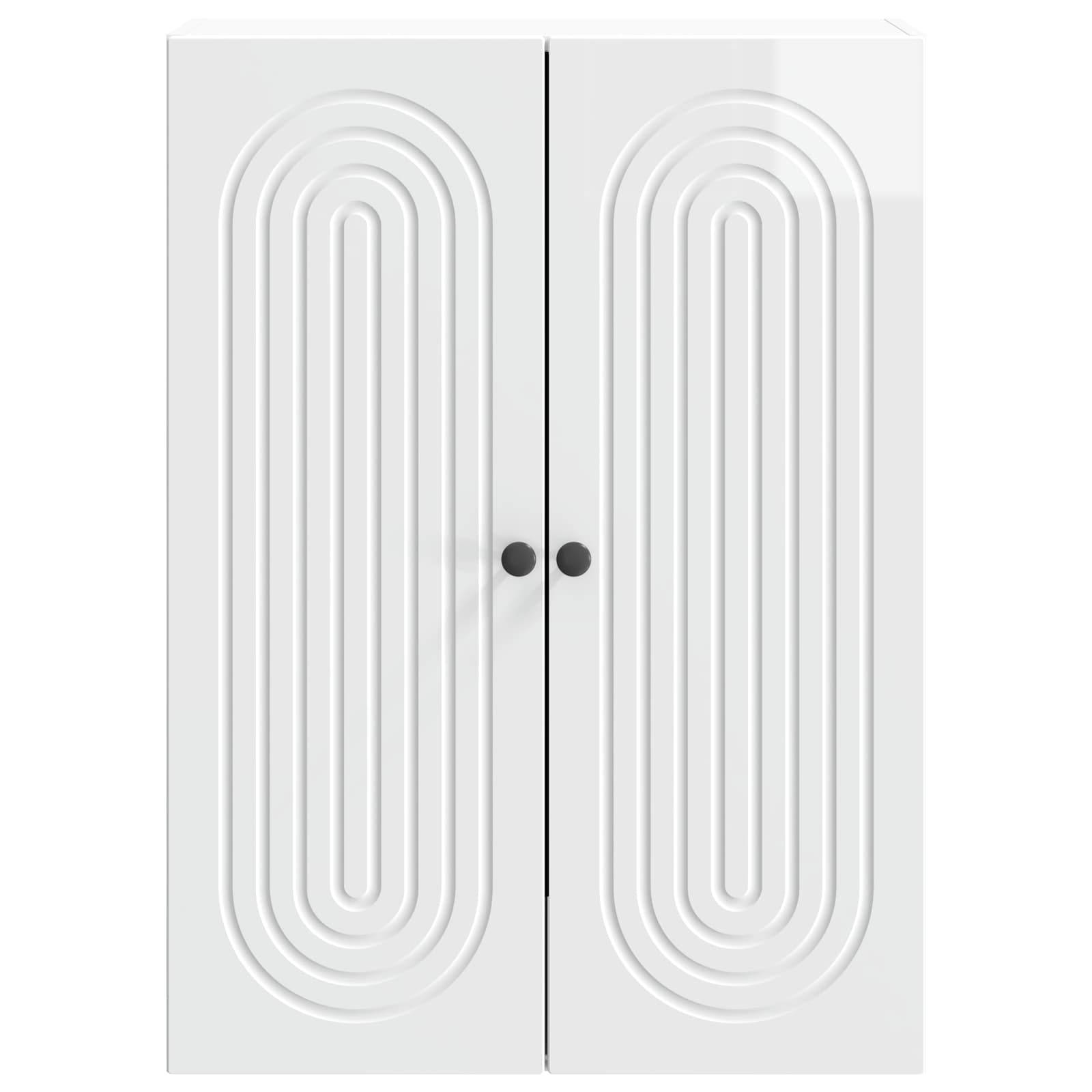vidaXL Wandschrank Hochglanz Weiß 66 x 34,5 x 90 cm Holzwerkstoff