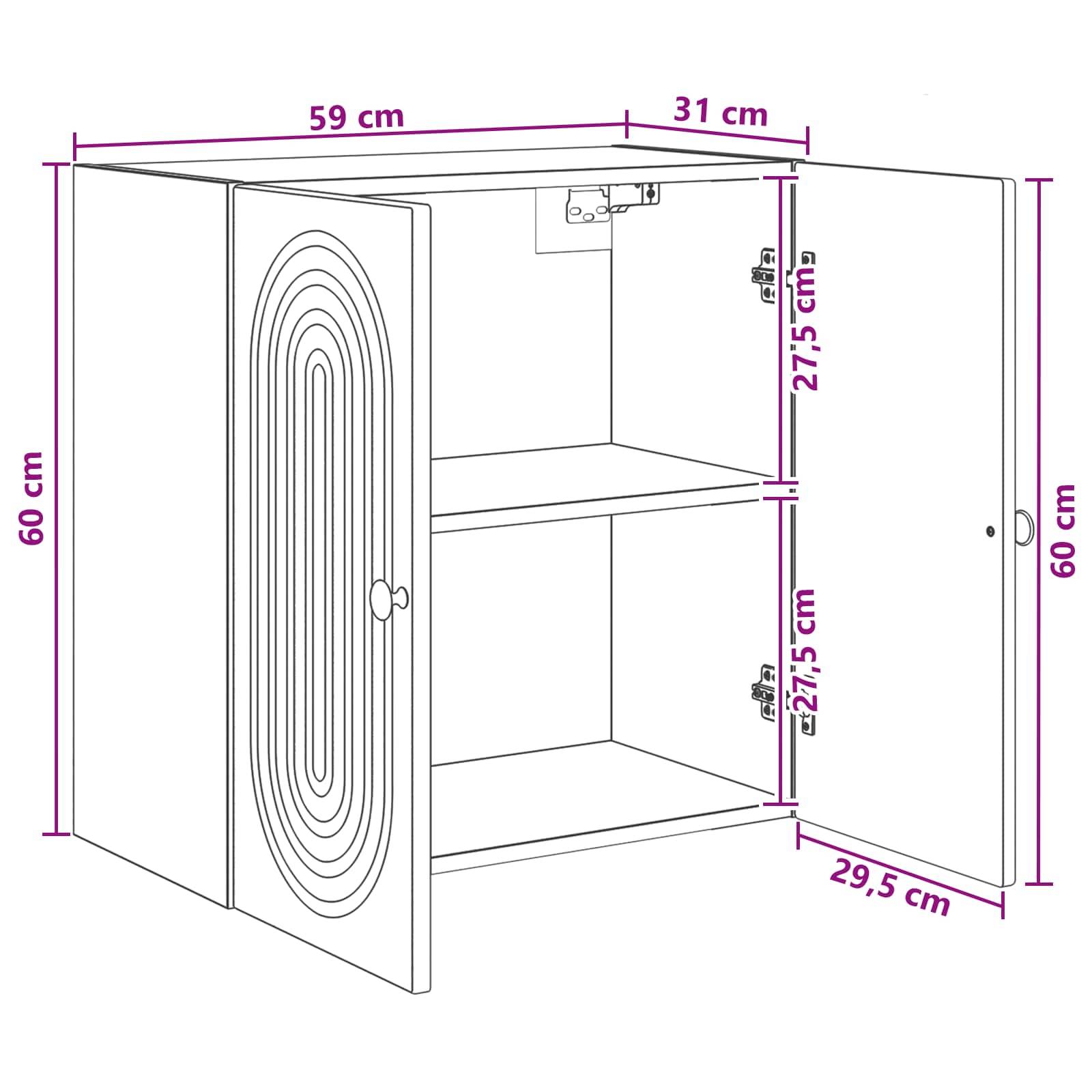 vidaXL Wandschrank Weiß 59 x 31 x 60 cm Holzwerkstoff