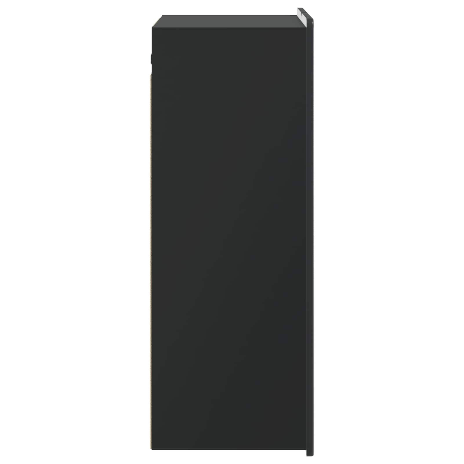 vidaXL Wandschrank Schwarz 66 x 34,5 x 92 cm Holzwerkstoff