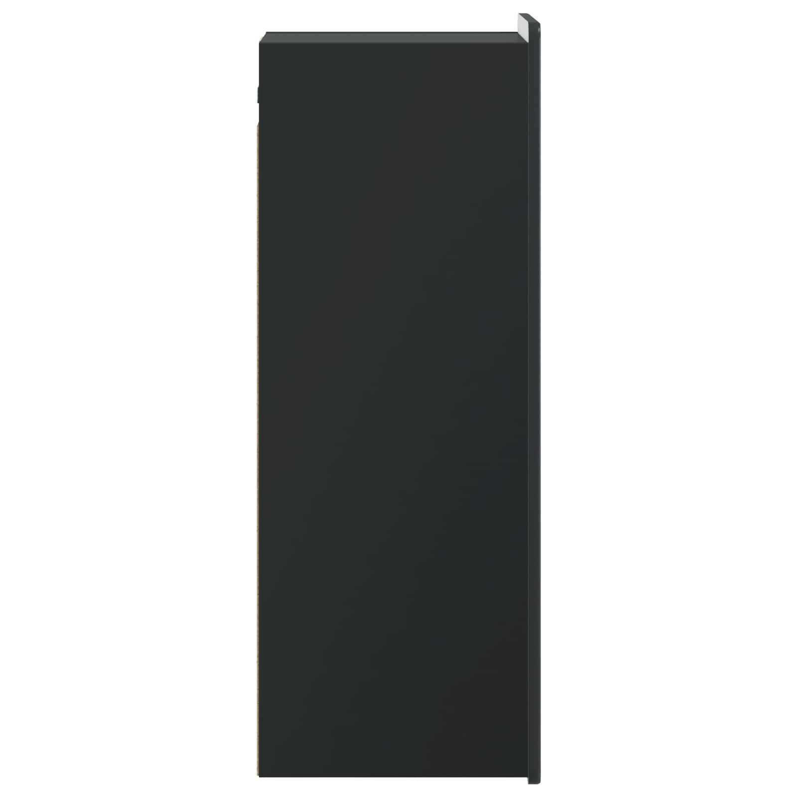 vidaXL Wandschrank Schwarz 33 x 34,5 x 94 cm Holzwerkstoff
