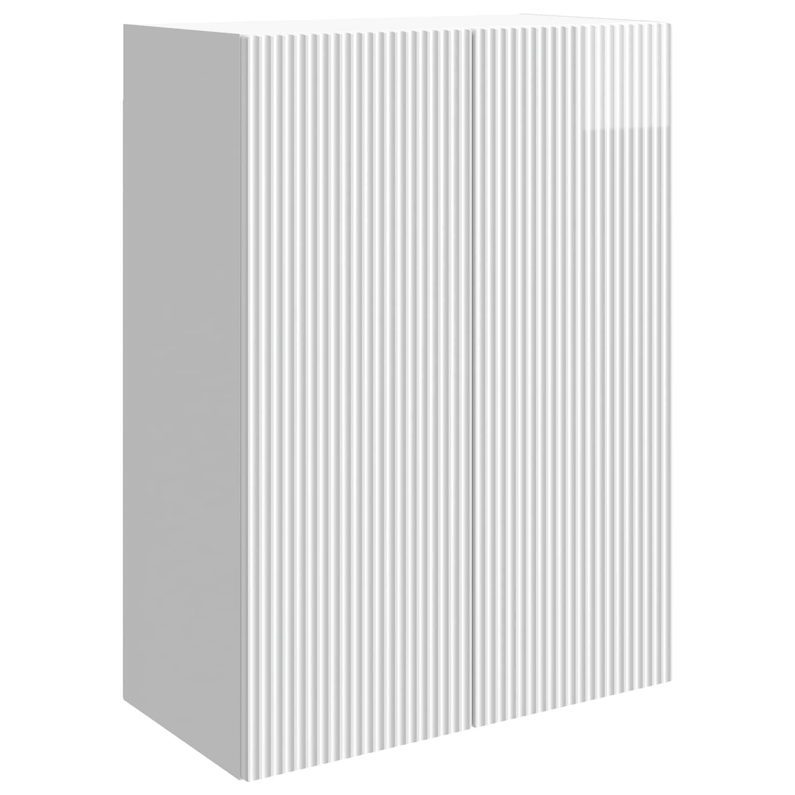 vidaXL Wandschrank Hochglanz Weiß 66 x 34,5 x 90 cm Holzwerkstoff
