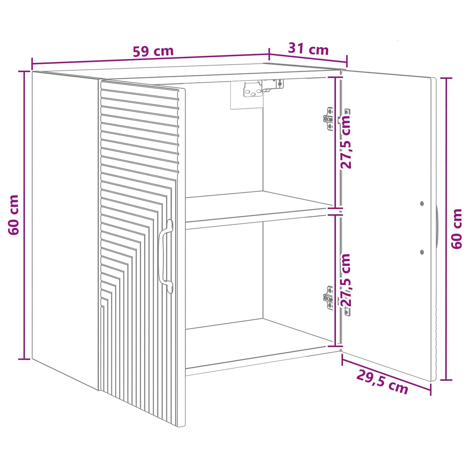 vidaXL Wandschrank Weiß 59 x 31 x 60 cm Holzwerkstoff