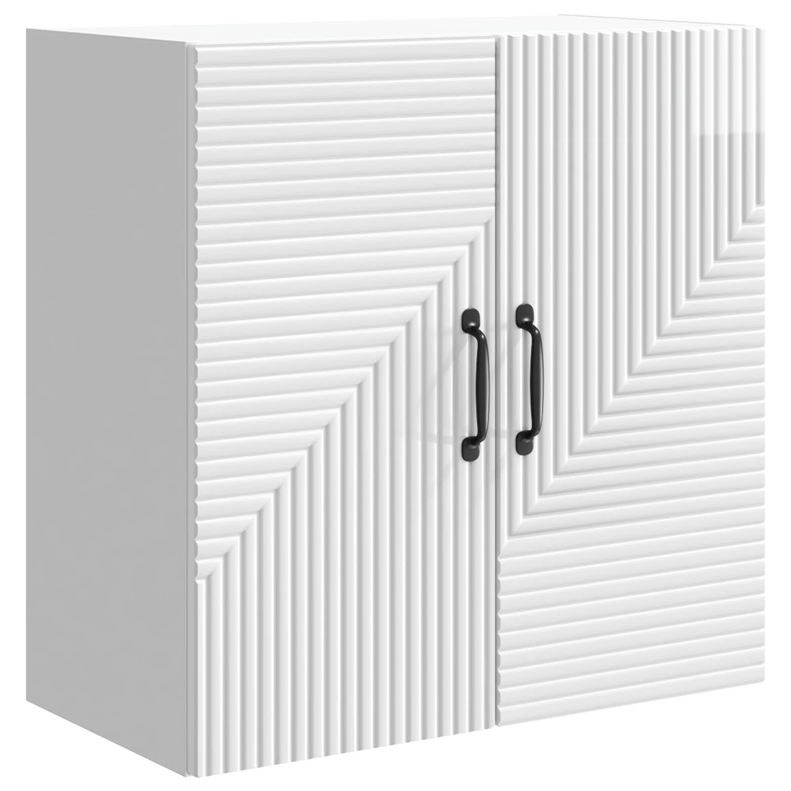 vidaXL Wandschrank Hochglanz Weiß 59 x 31 x 60 cm Holzwerkstoff