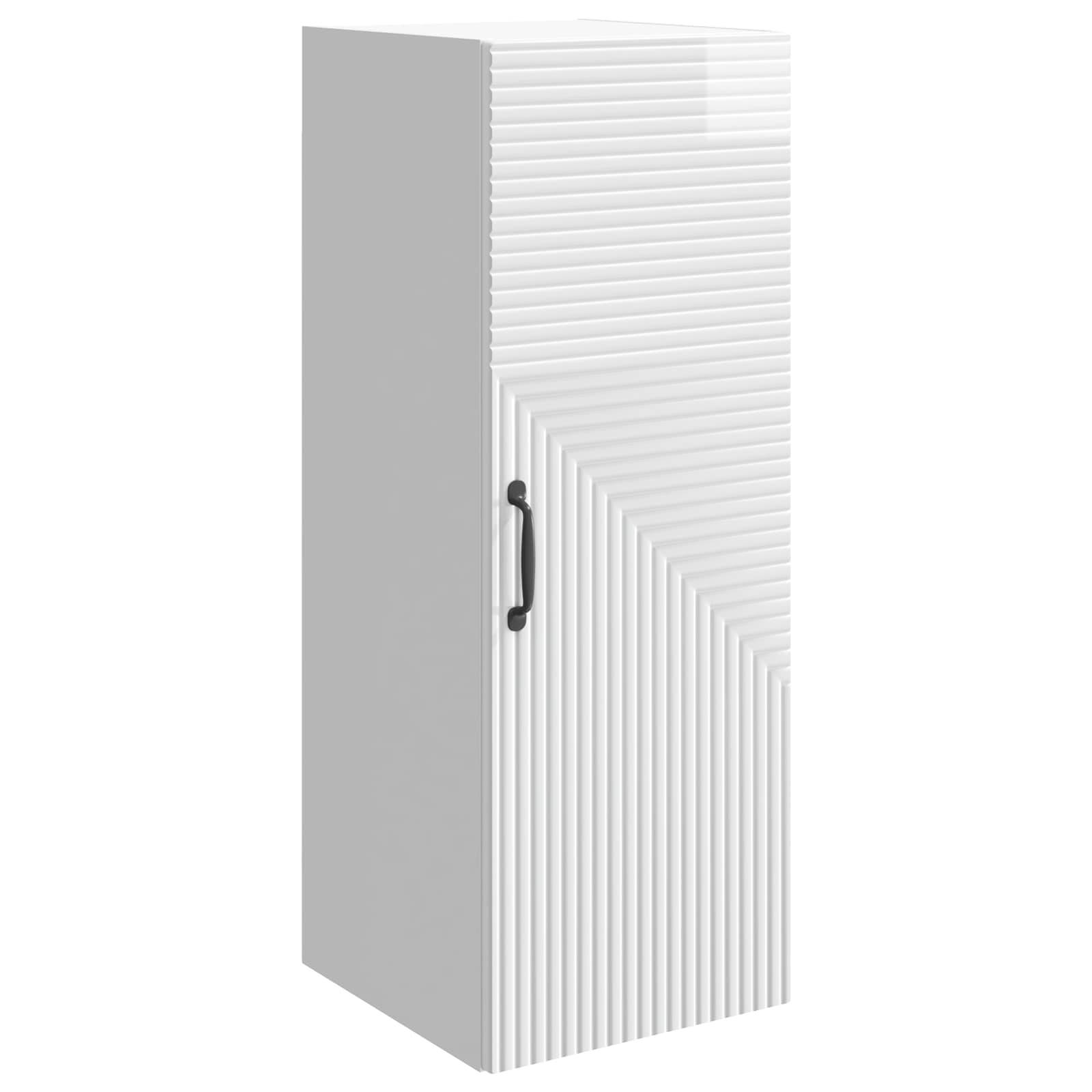 vidaXL Wandschrank Hochglanz Weiß 33 x 34,5 x 90 cm Holzwerkstoff