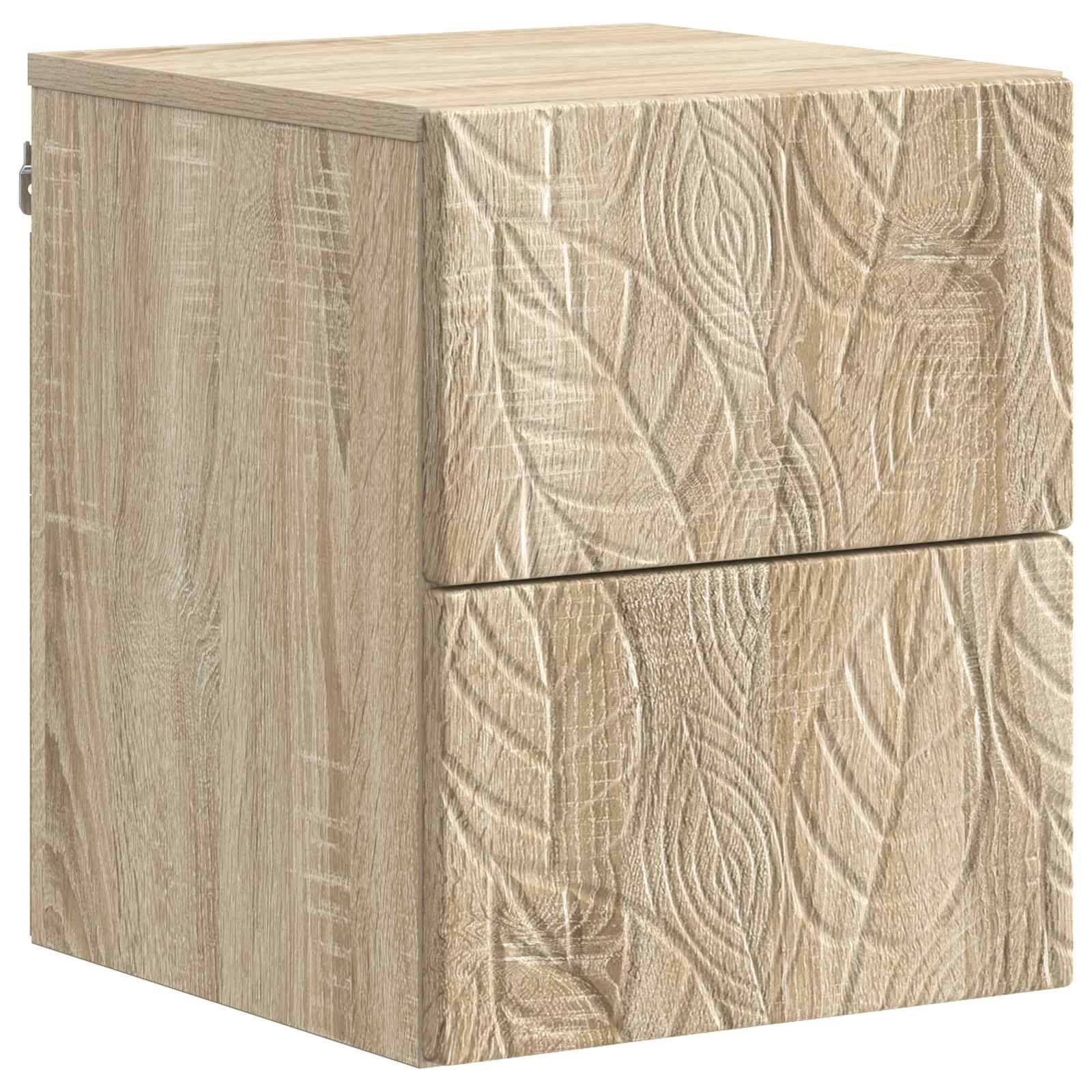 vidaXL Wandmontierter Nachttisch Sonoma-Eiche 34,5 x 33 x 40 cm