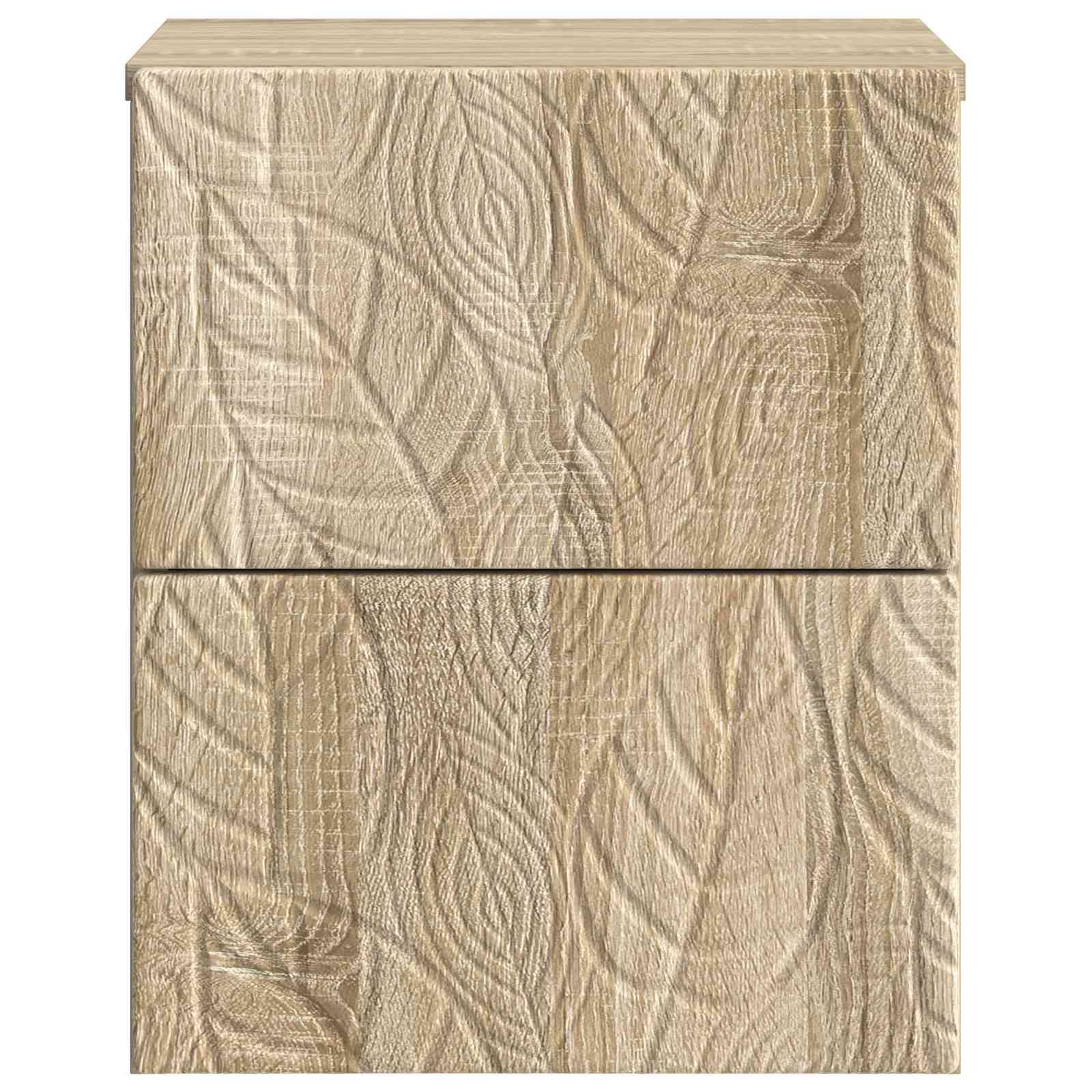 vidaXL Wandmontierter Nachttisch Sonoma-Eiche 34,5 x 33 x 40 cm
