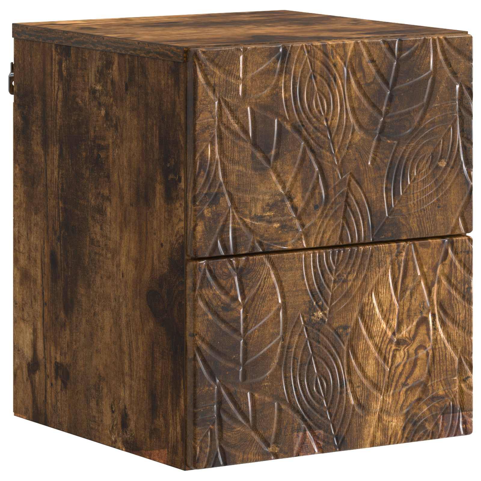 vidaXL Wandmontierter Nachttisch Geräucherte Eiche 34,5 x 33 x 40 cm