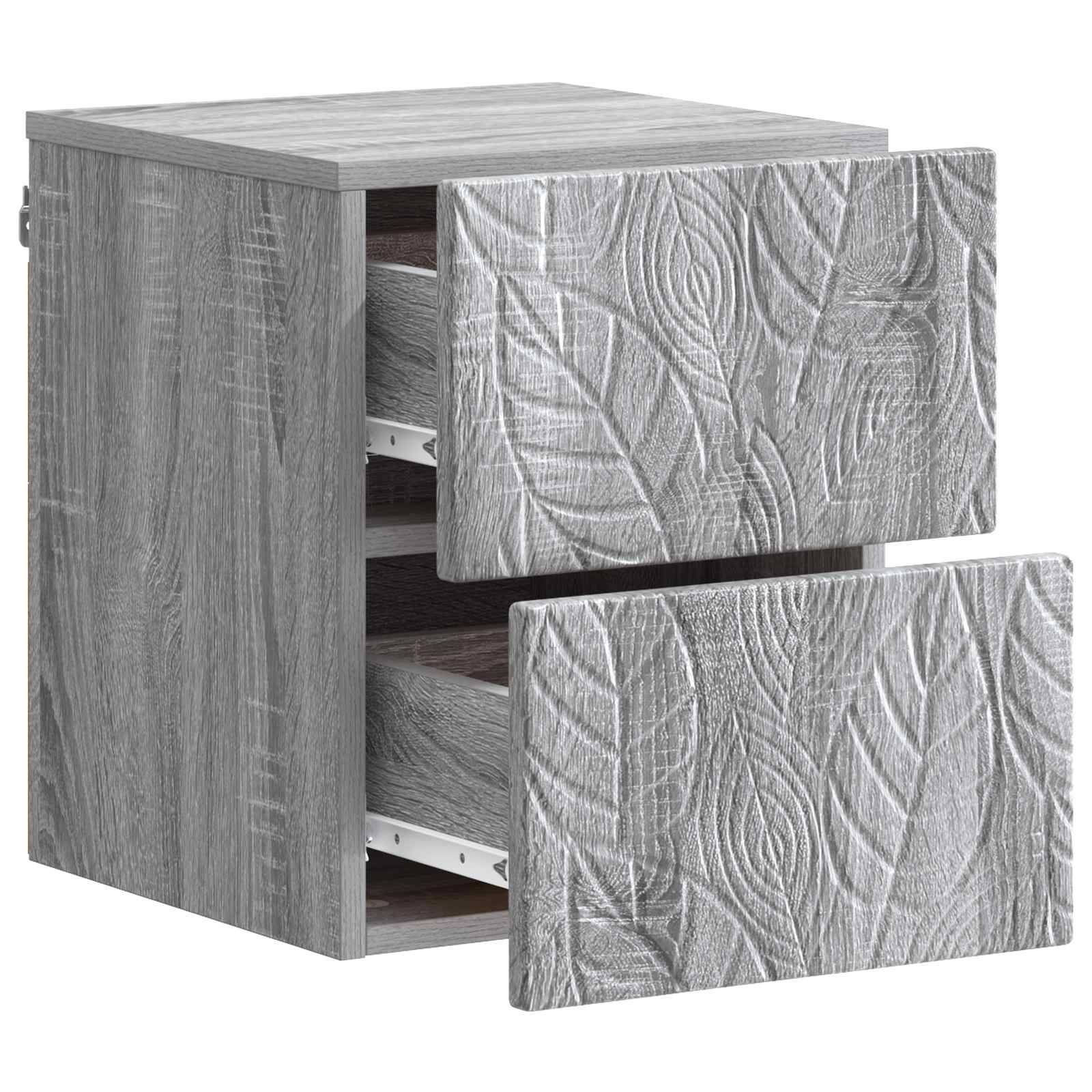 vidaXL Wandmontierter Nachttisch 2 pcs Grau Sonoma 34,5 x 33 x 40 cm