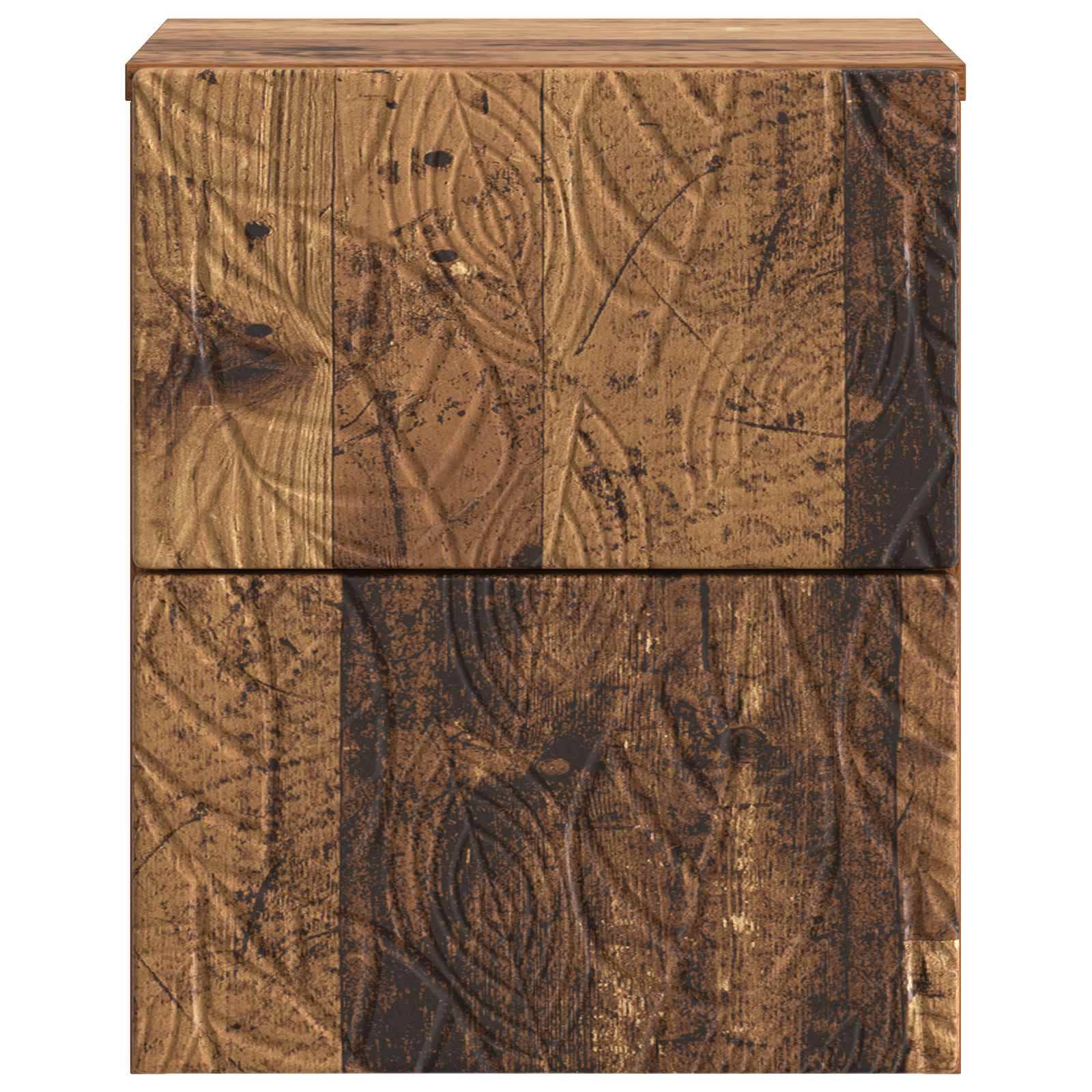 vidaXL Wandmontierter Nachttisch Altholz 34,5 x 33 x 40 cm