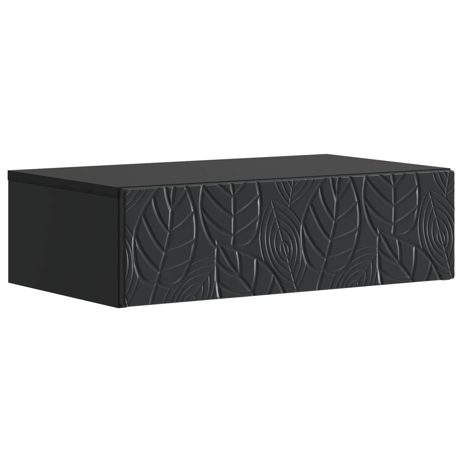 vidaXL Wandmontierter Beistelltisch Schwarz 59 x 34,5 x 17 cm