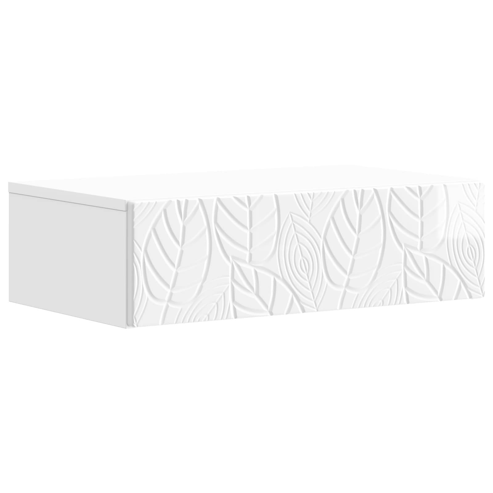 vidaXL Wandmontierter Beistelltisch Hochglanz Weiß 59 x 34,5 x 17 cm