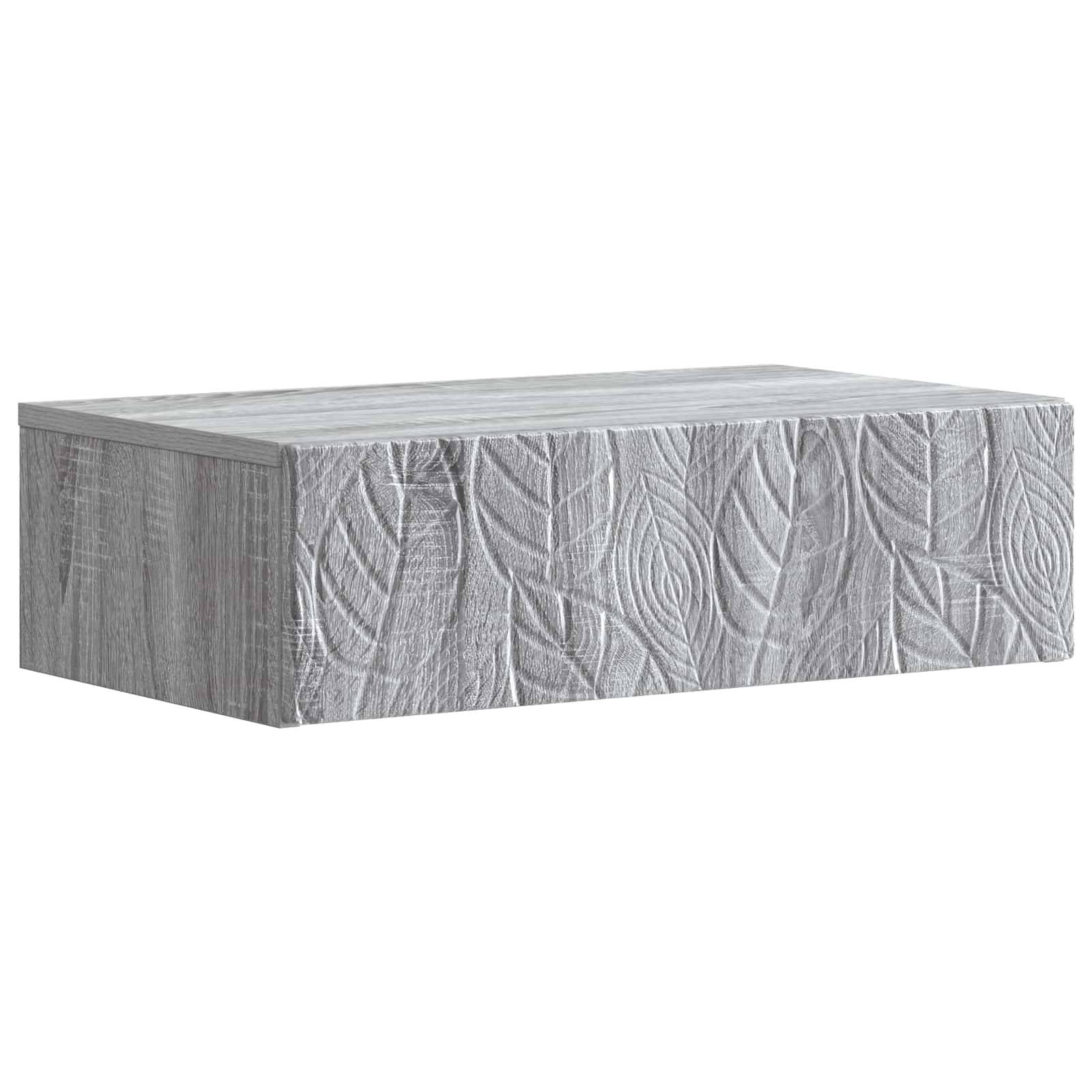 vidaXL Wandmontierter Beistelltisch Grau Sonoma 59 x 34,5 x 17 cm