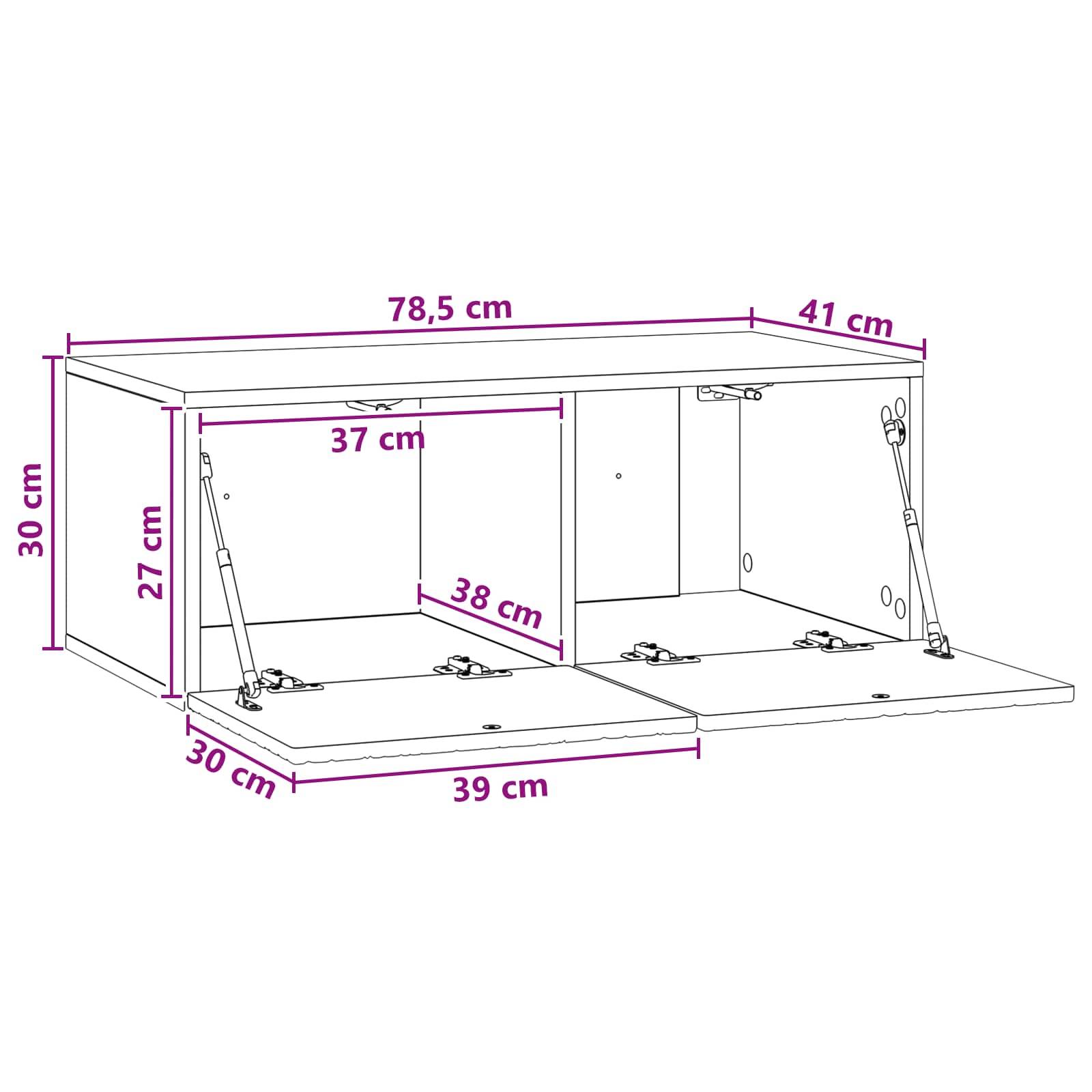 vidaXL Wandmontierter TV-Schrank 78,5 x 41 x 30 cm Weiß Holzwerkstoff