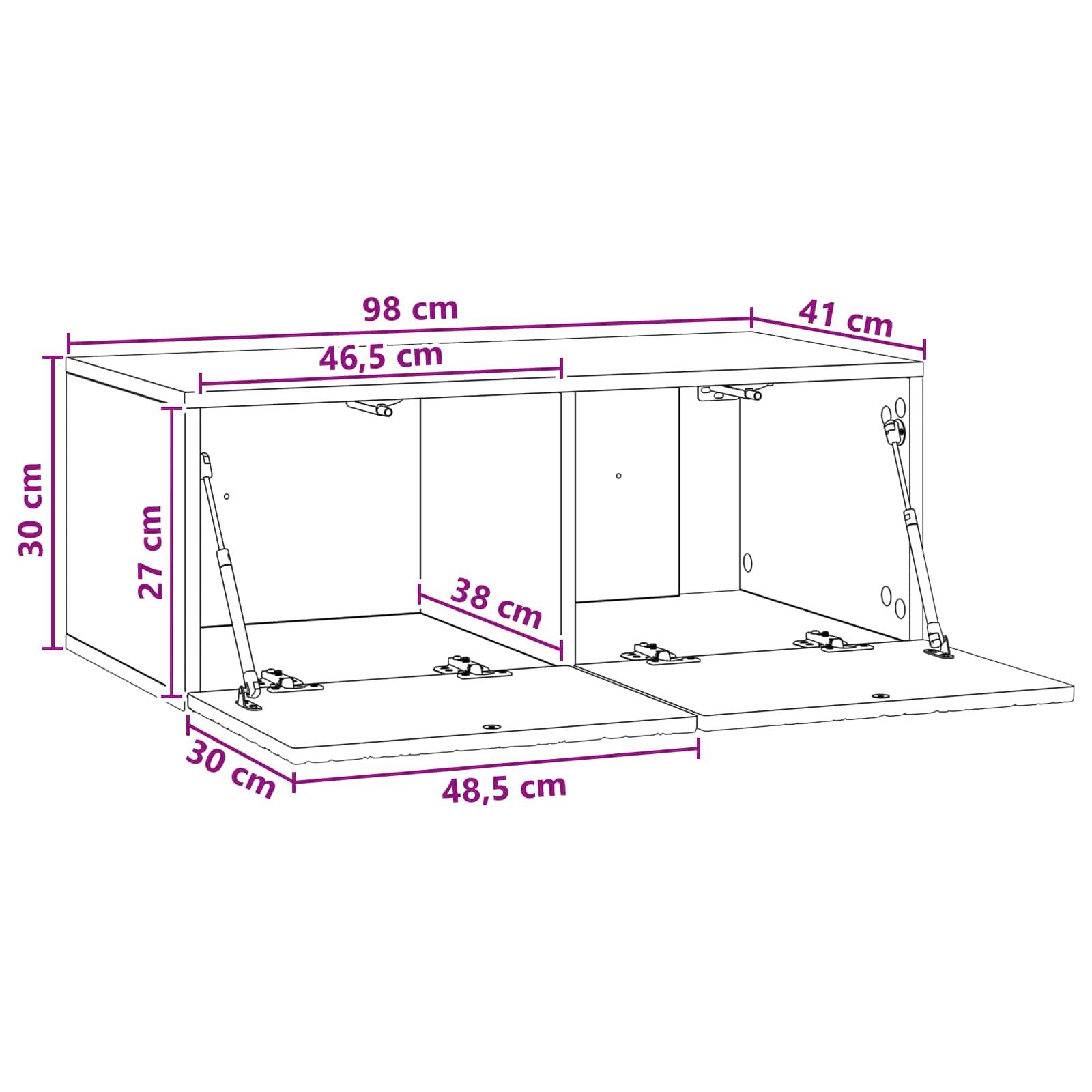 vidaXL Wandmontierter TV-Schrank 98 x 41 x 30 cm Sonoma-Eiche