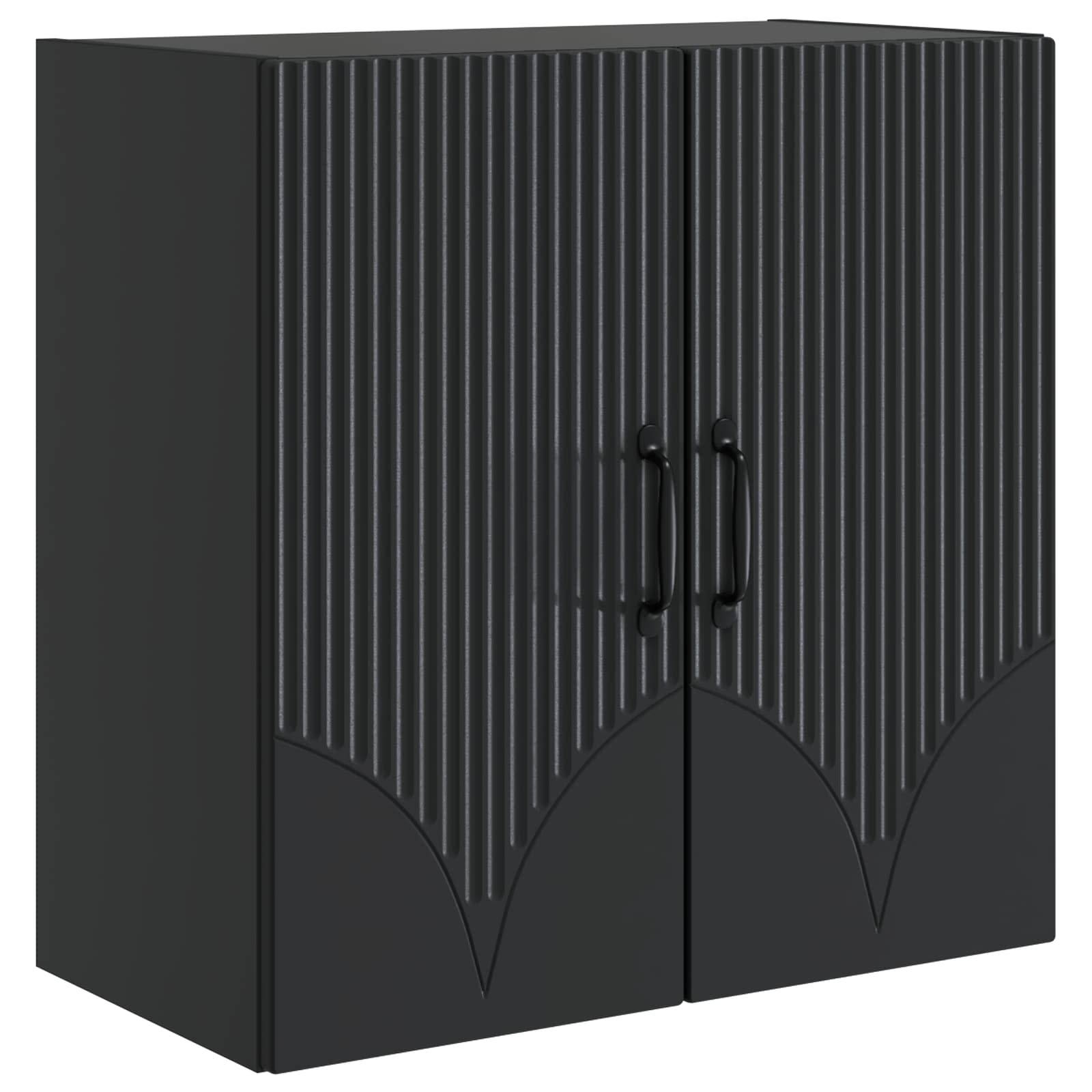 vidaXL Wandschrank Schwarz 59 x 31 x 60 cm Holzwerkstoff
