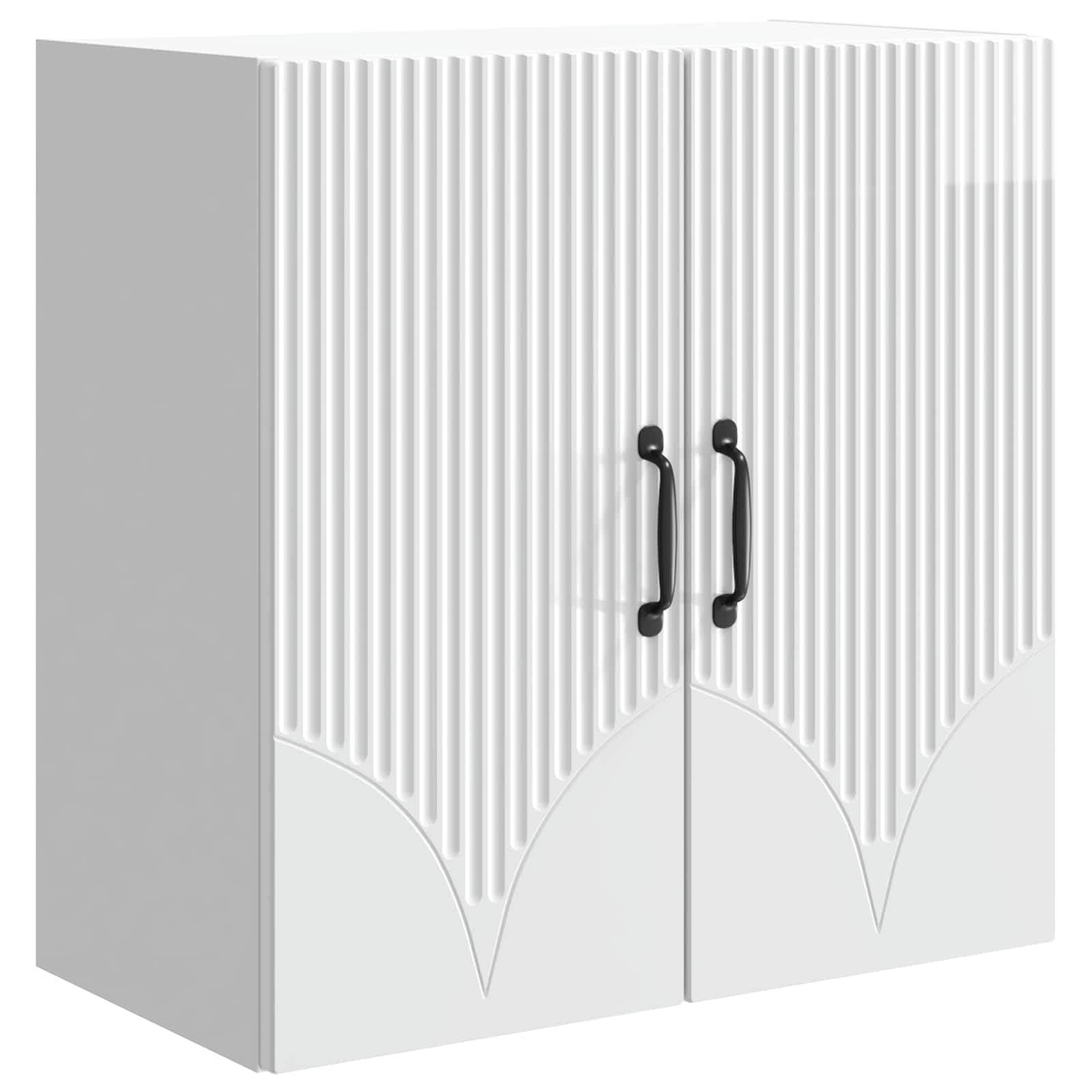 vidaXL Wandschrank Hochglanz Weiß 59 x 31 x 60 cm Holzwerkstoff