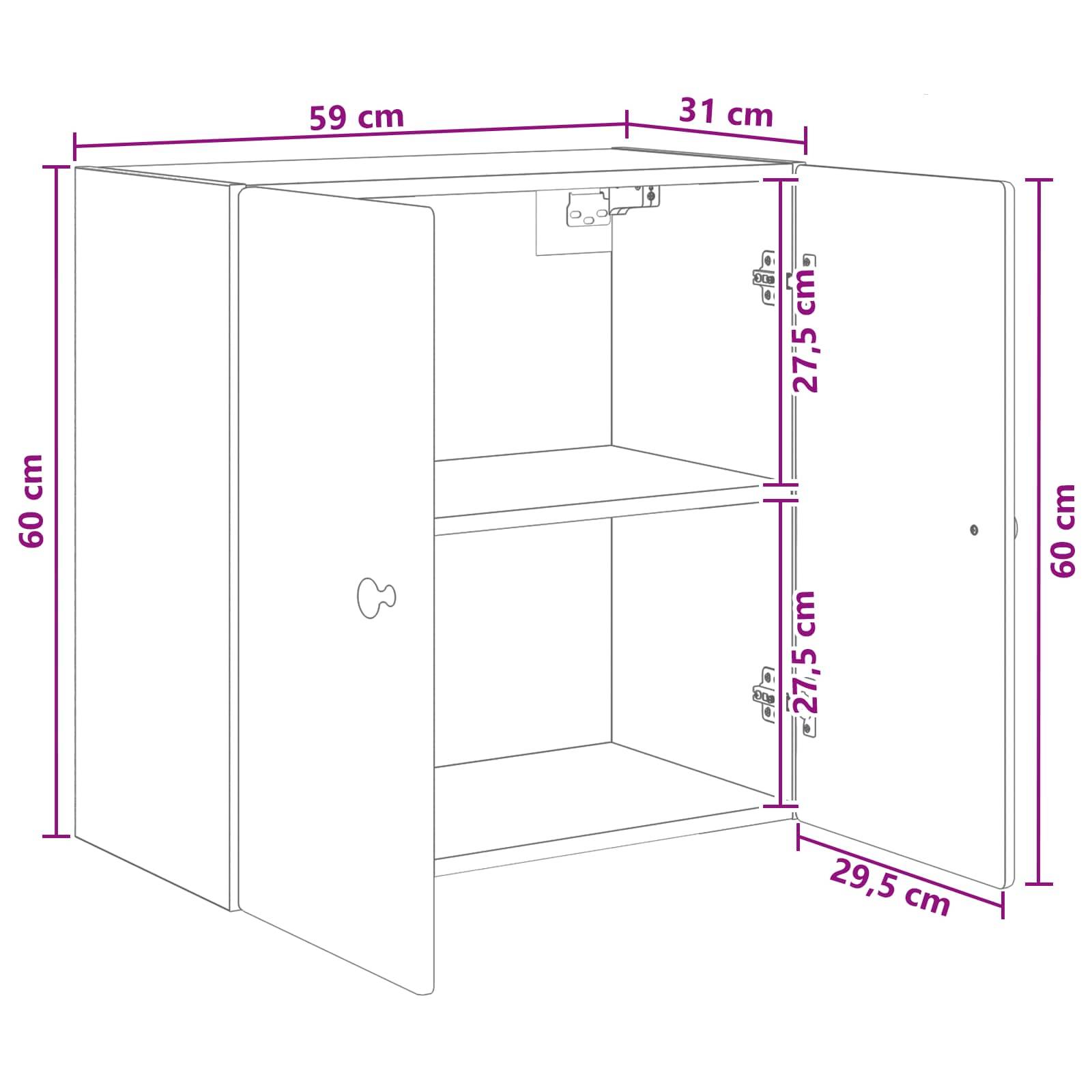 vidaXL Wandschrank Weiß 59 x 31 x 60 cm Holzwerkstoff