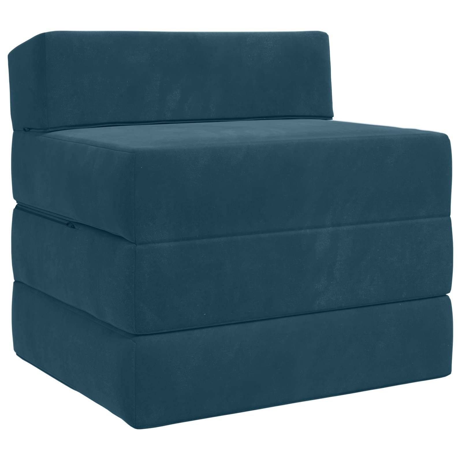vidaXL Klappsofa Bett Blau 200 x 70 x 15 cm Samt