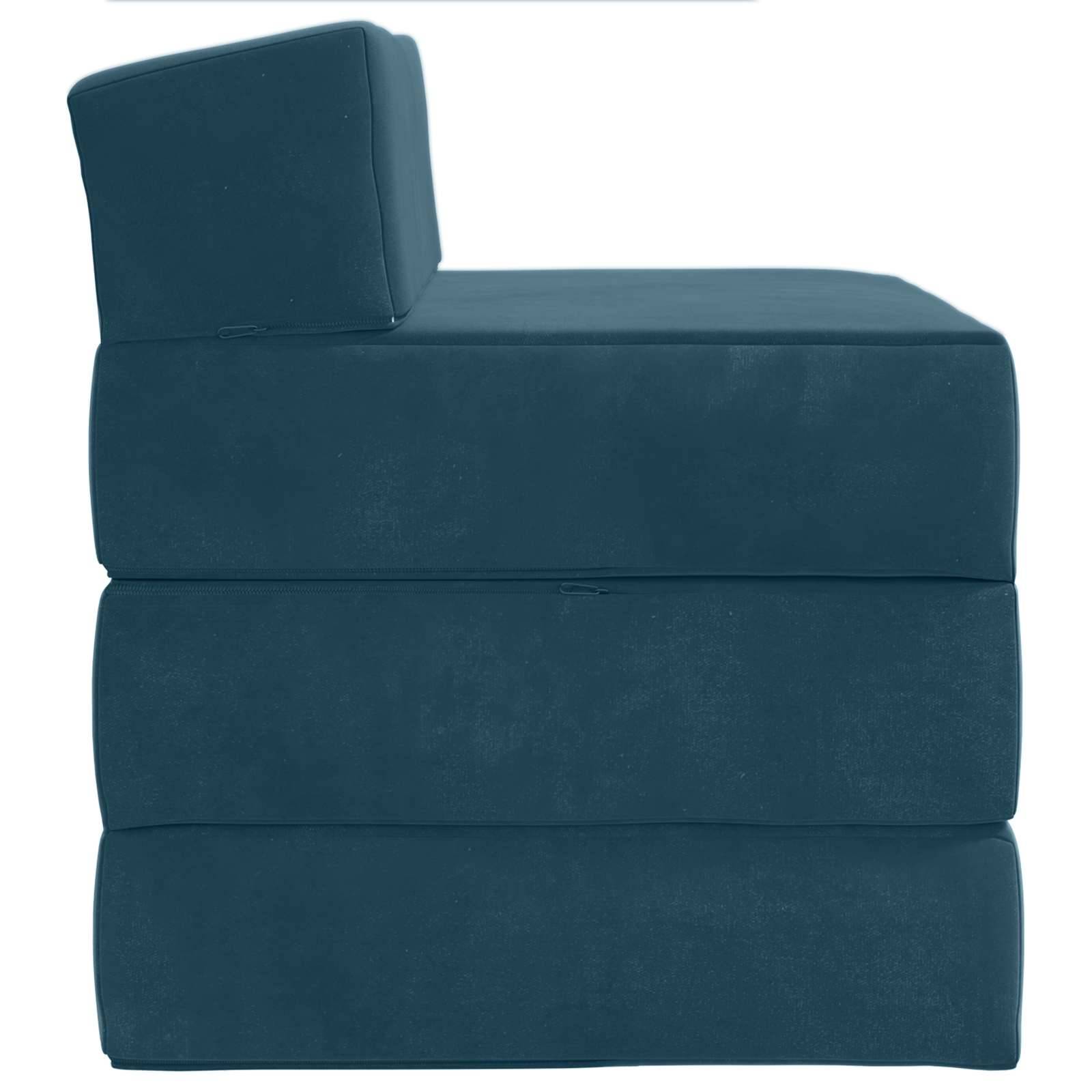 vidaXL Klappsofa Bett Blau 200 x 70 x 15 cm Samt