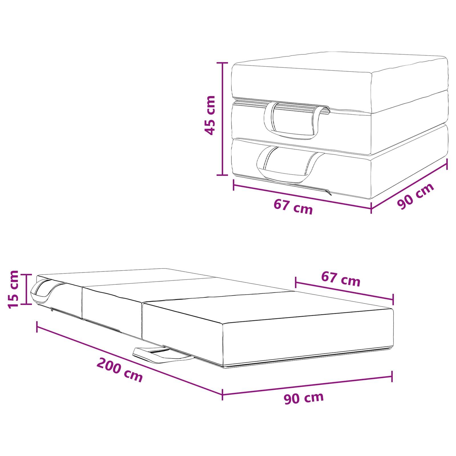 vidaXL Klappsofa Bett 90 x 67 x 45 cm Rosa