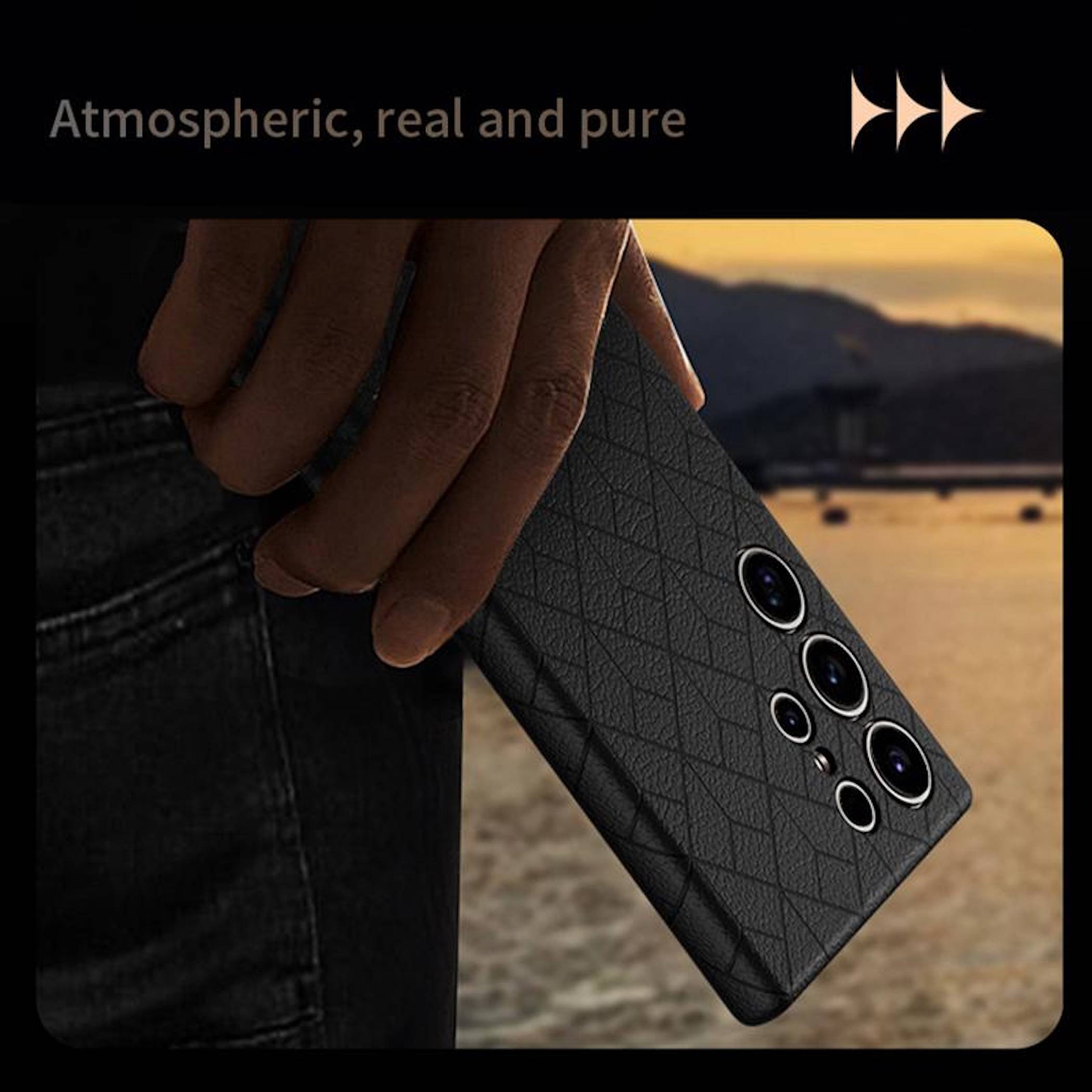 Handyhülle Backcover Samsung Galaxy S26 Ultra 5G Geprägtes Gittermuster Schwarz
