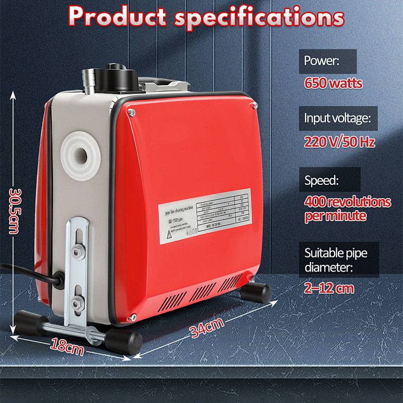 Elektrische Rohrreinigungsmaschine Rohrreiniger Abflussreiniger 500W