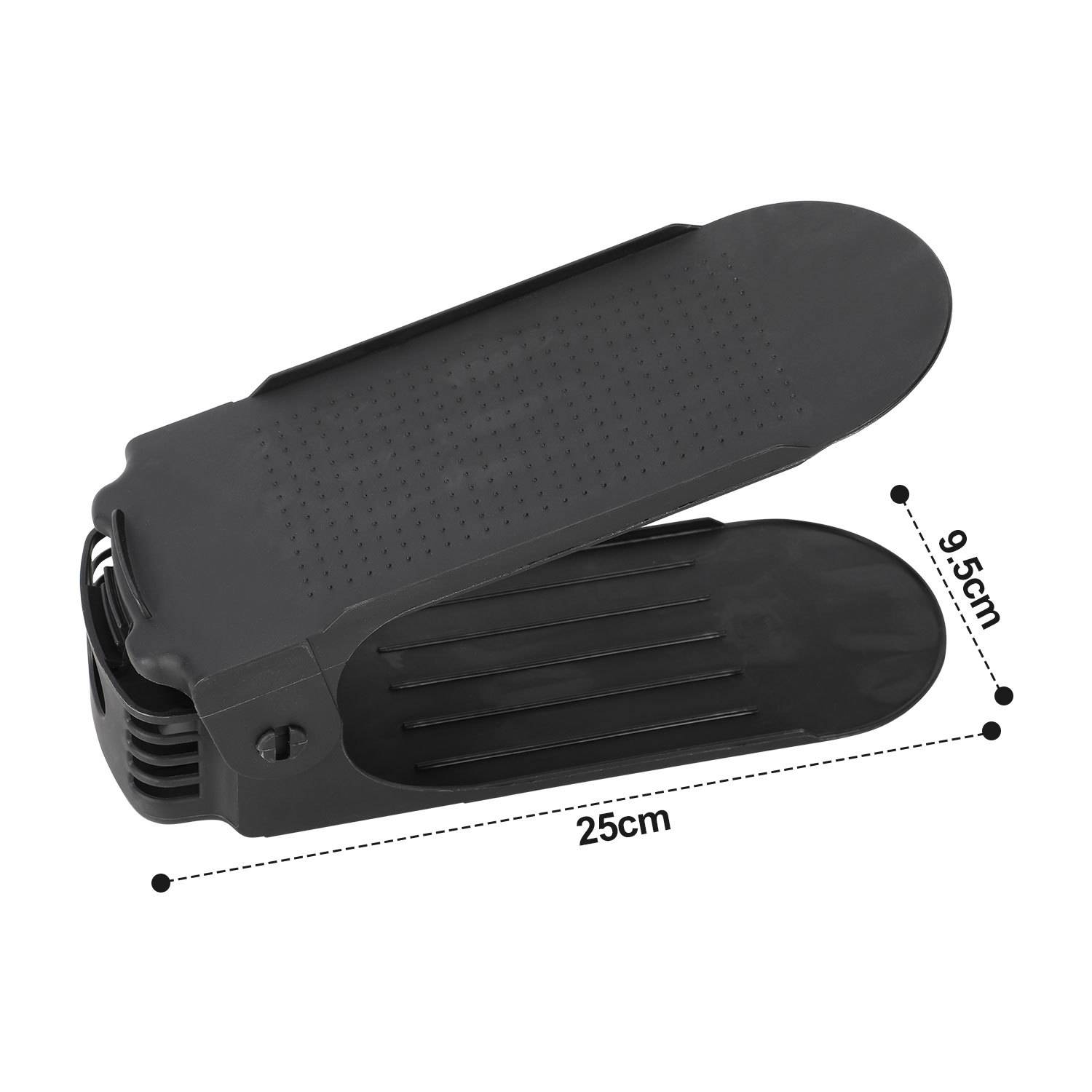 Schuhstapler 30 Stück Schwarz, verstellbarer Schuhhalter aus Kunststoff, platzsparende Schuhaufbewahrung