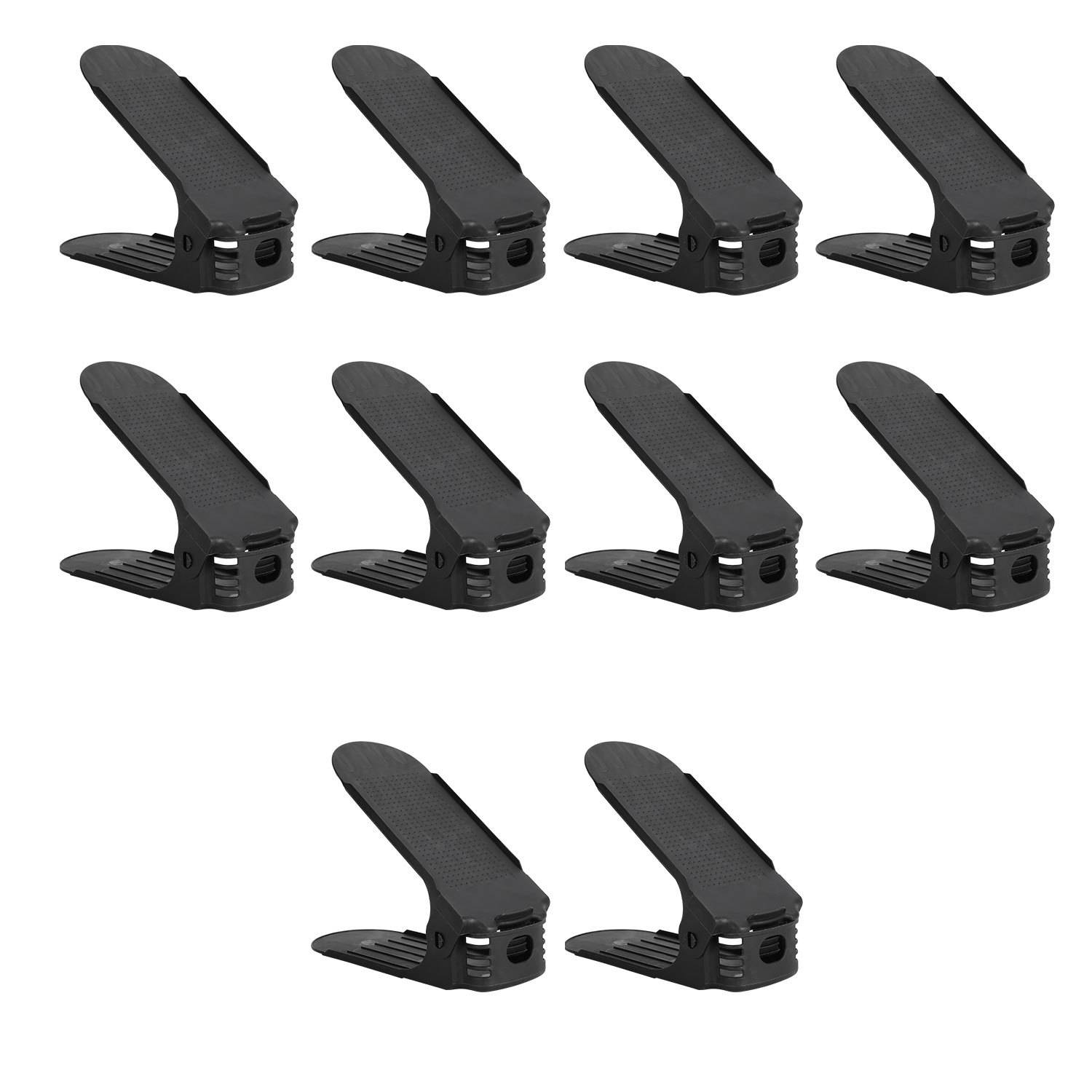 Schuhstapler 30 Stück Schwarz, verstellbarer Schuhhalter aus Kunststoff, platzsparende Schuhaufbewahrung