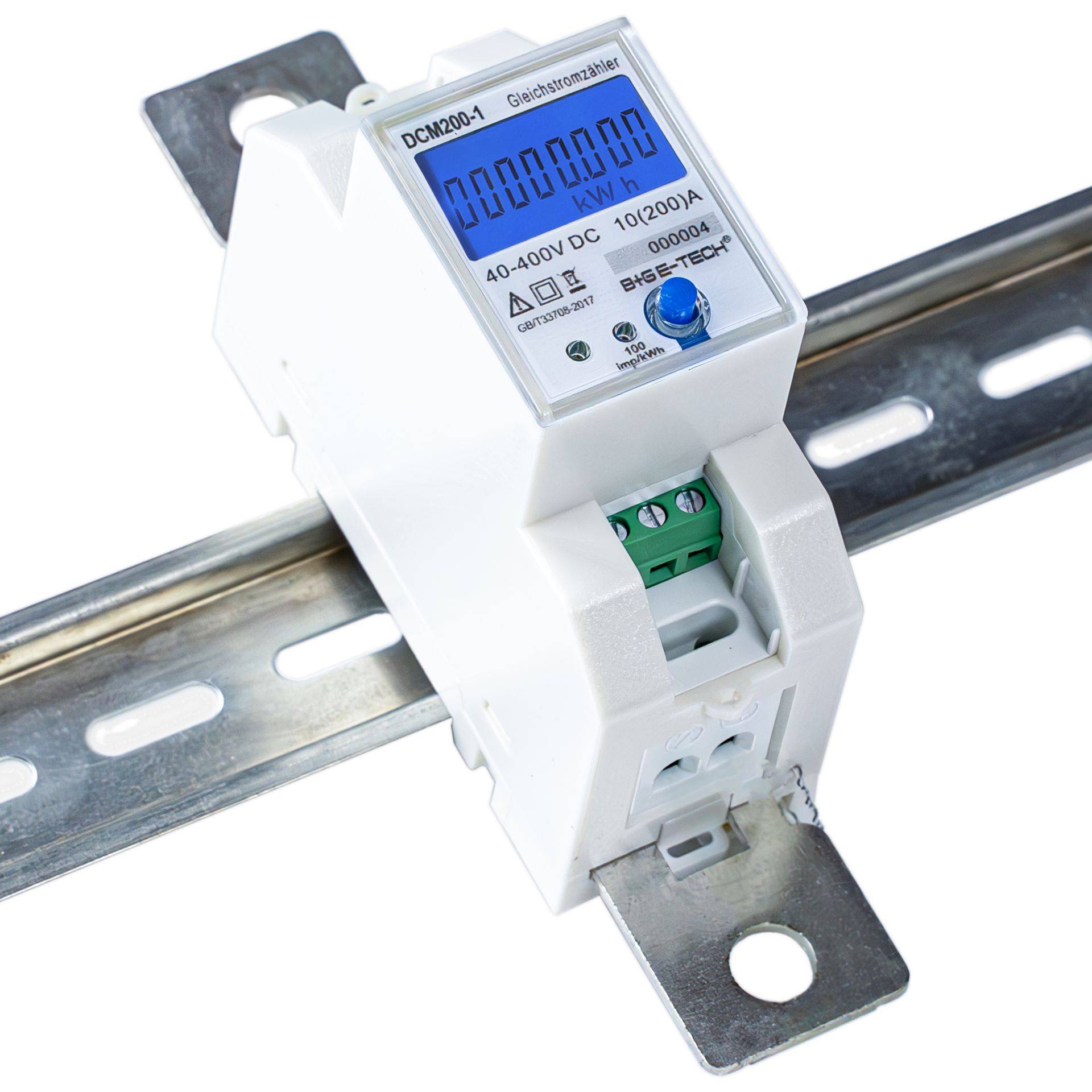 B+G E-Tech DCM200-1 digitaler Gleichstromzähler 200A 40-400V Hutschiene Shunt RS485 DLT645 Stromzähler